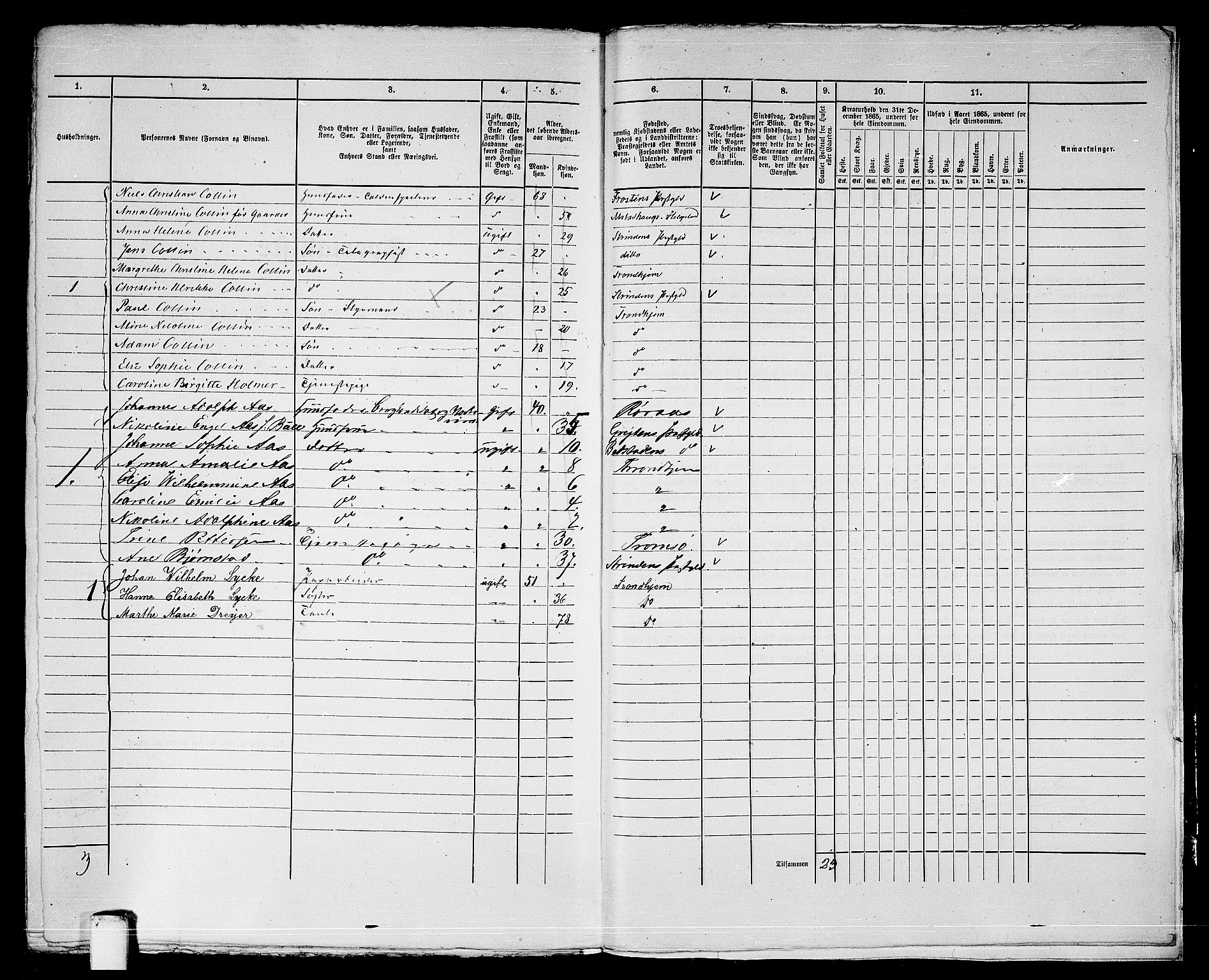 RA, 1865 census for Trondheim, 1865, p. 1041