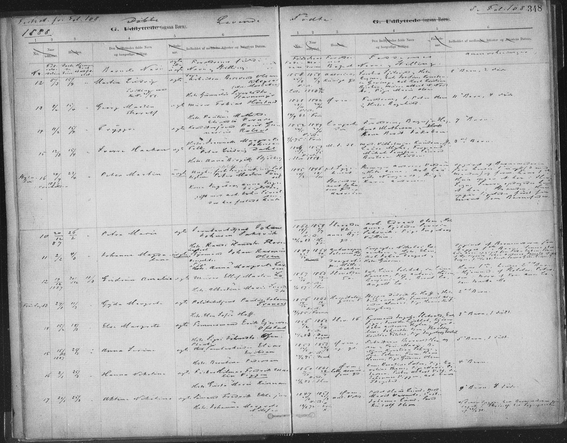 Ministerialprotokoller, klokkerbøker og fødselsregistre - Sør-Trøndelag, SAT/A-1456/603/L0163: Parish register (official) no. 603A02, 1879-1895, p. 348