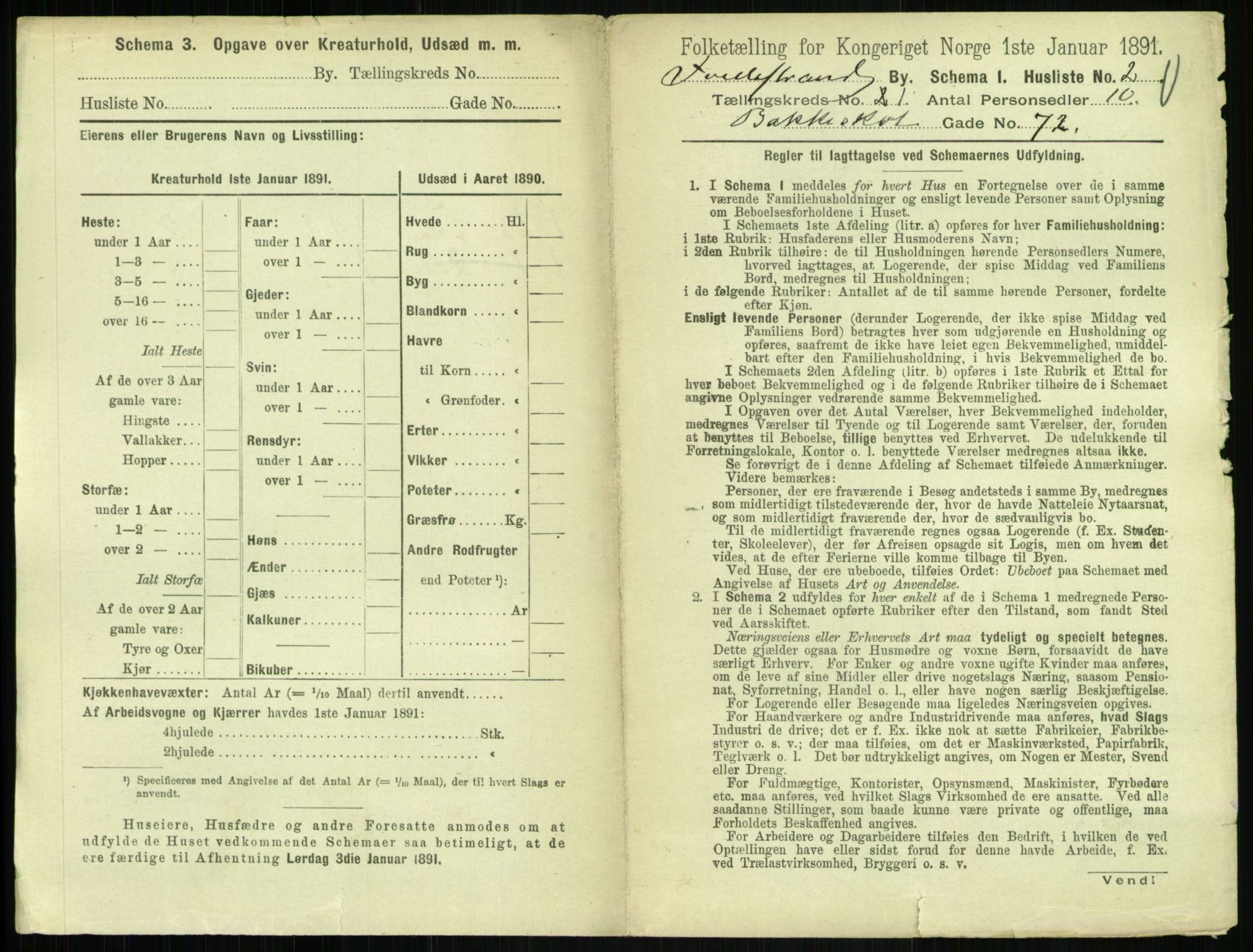 RA, 1891 census for 0902 Tvedestrand, 1891, p. 16