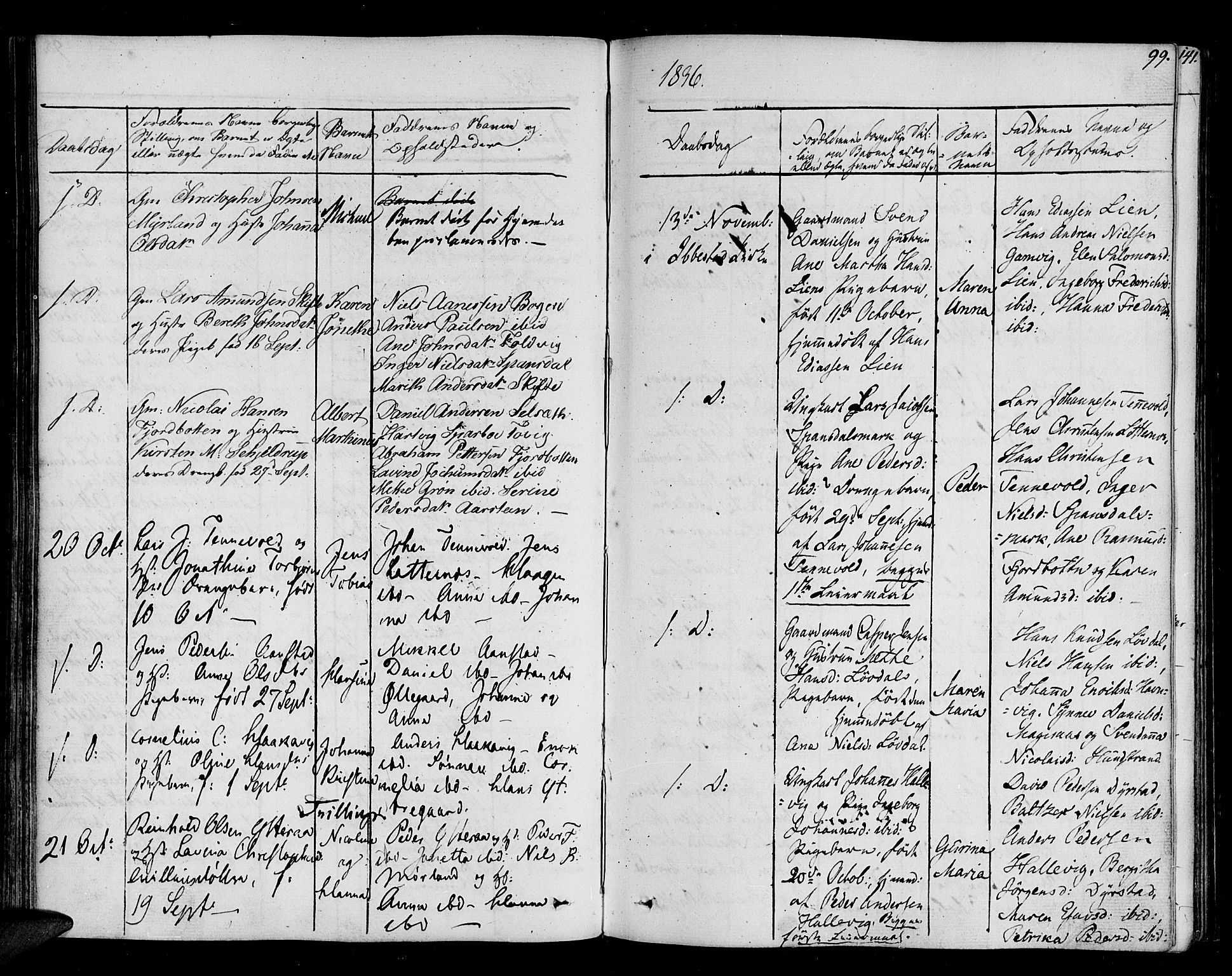 Ibestad sokneprestembete, SATØ/S-0077/H/Ha/Haa/L0005kirke: Parish register (official) no. 5, 1825-1836, p. 99