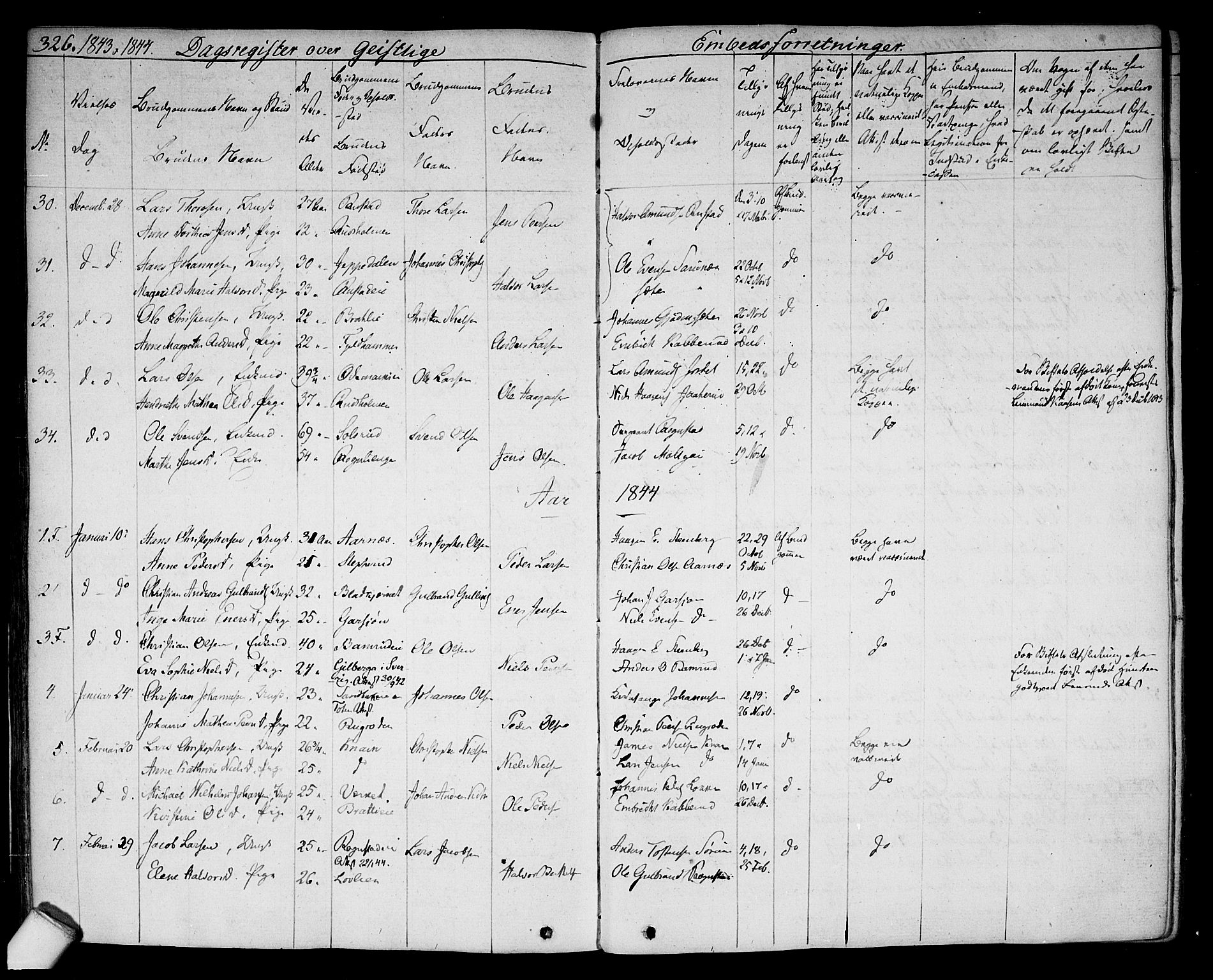 Hurdal prestekontor Kirkebøker, SAO/A-10889/F/Fa/L0004: Parish register (official) no. I 4, 1828-1845, p. 326