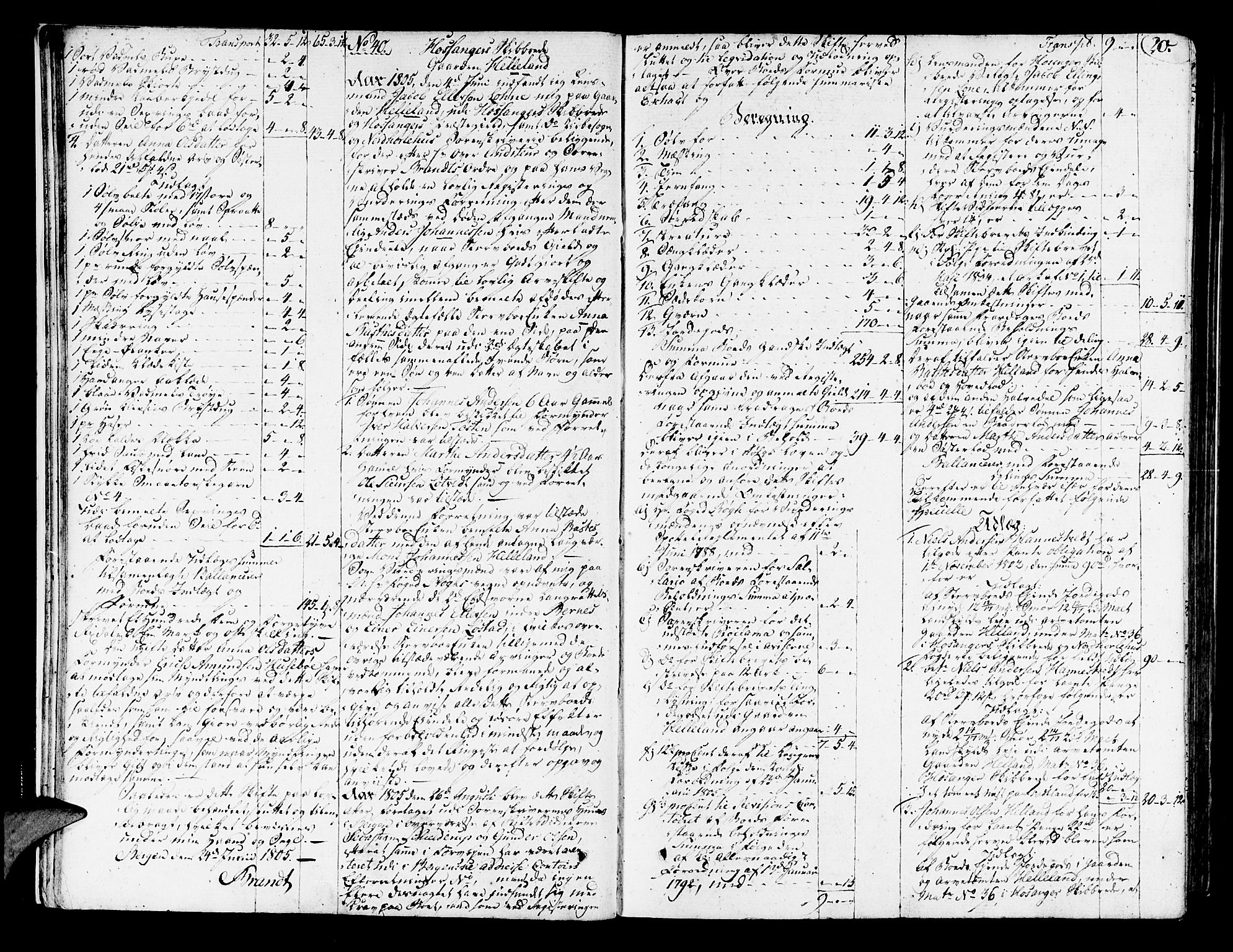 Nordhordland sorenskrivar, AV/SAB-A-2901/1/H/Ha/L0011a: Skifteprotokollar Nordhordland , 1805-1807, p. 19b-20a