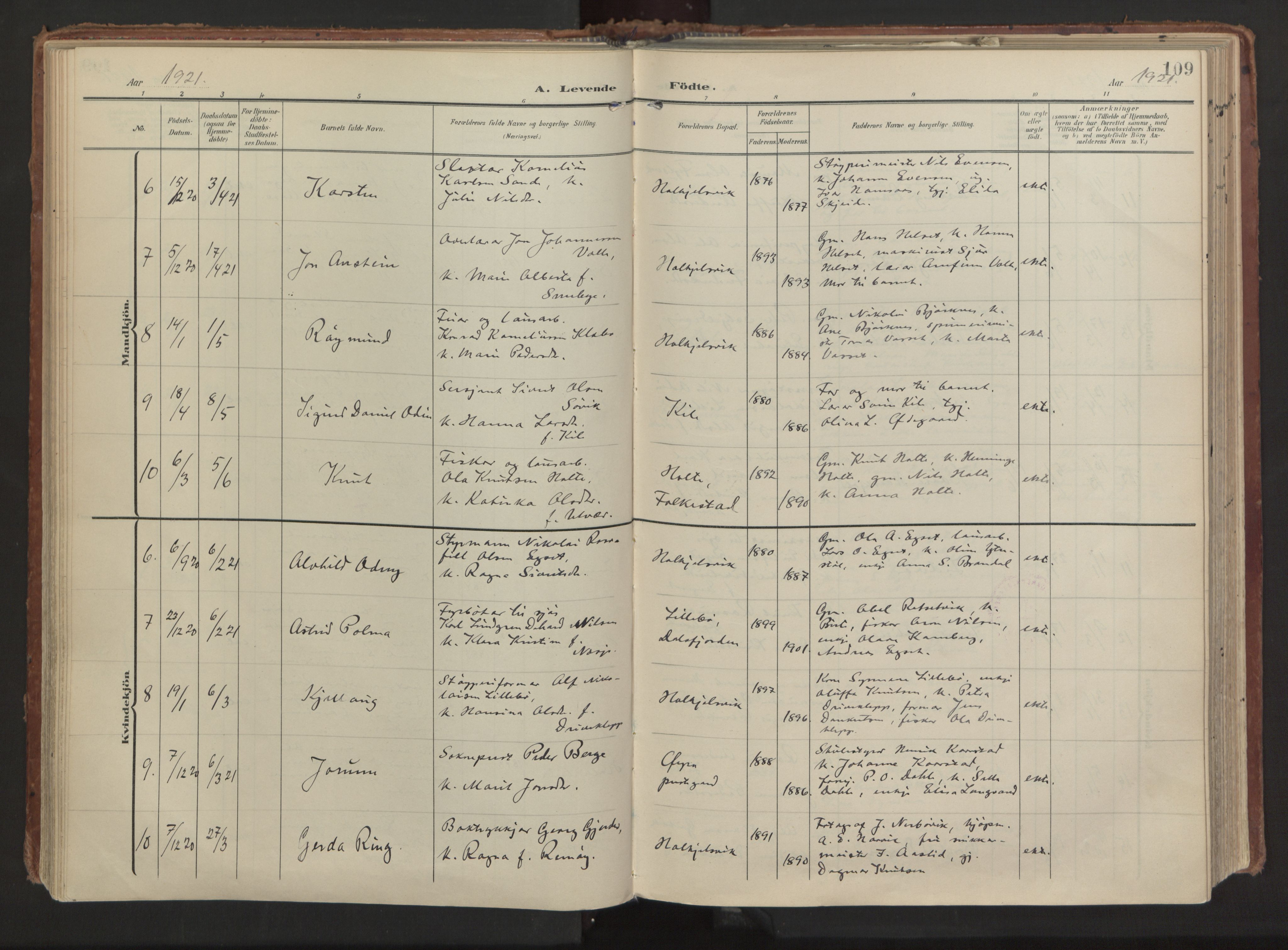 Ministerialprotokoller, klokkerbøker og fødselsregistre - Møre og Romsdal, AV/SAT-A-1454/511/L0144: Parish register (official) no. 511A11, 1906-1923, p. 109