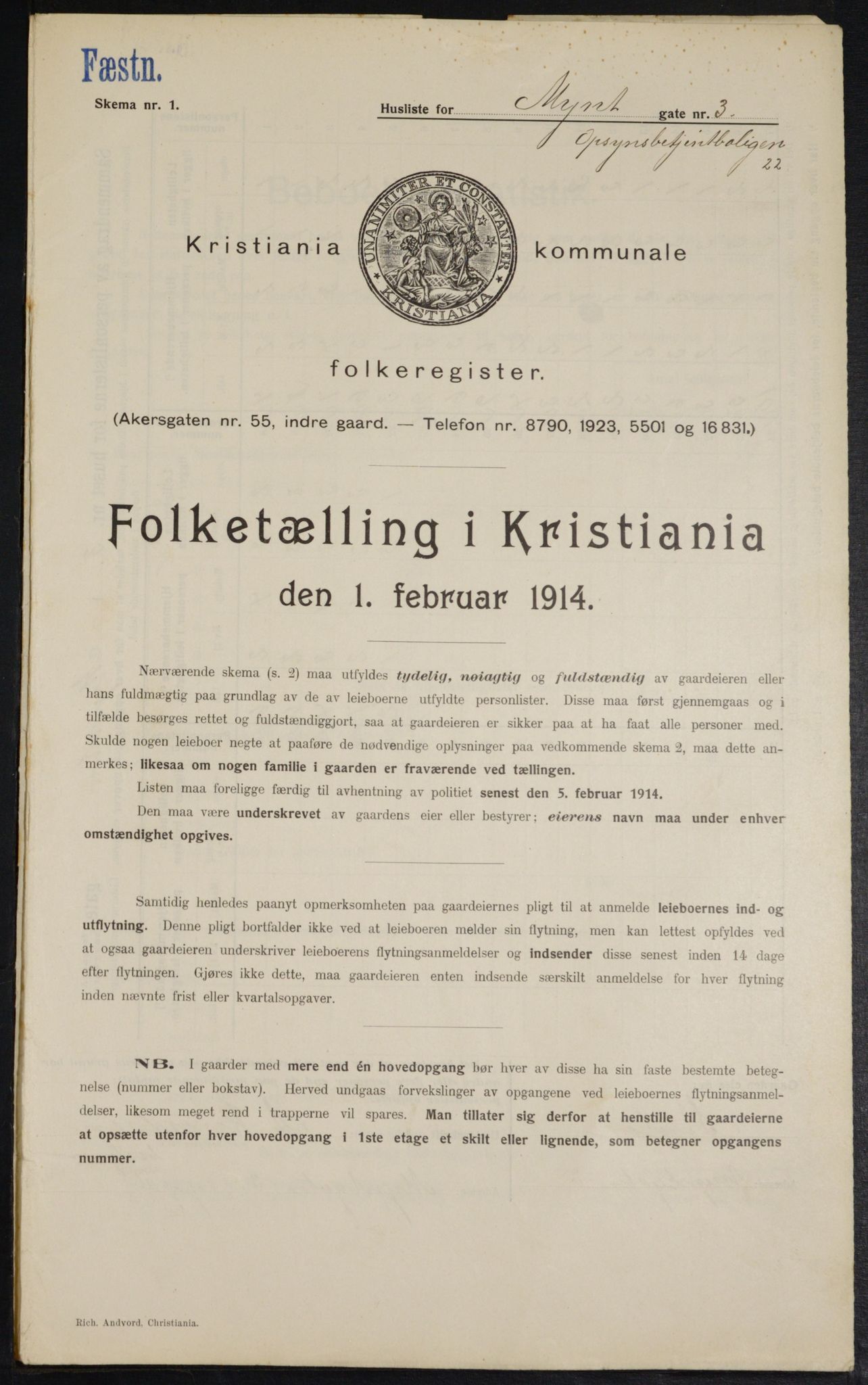 OBA, Municipal Census 1914 for Kristiania, 1914, p. 68339