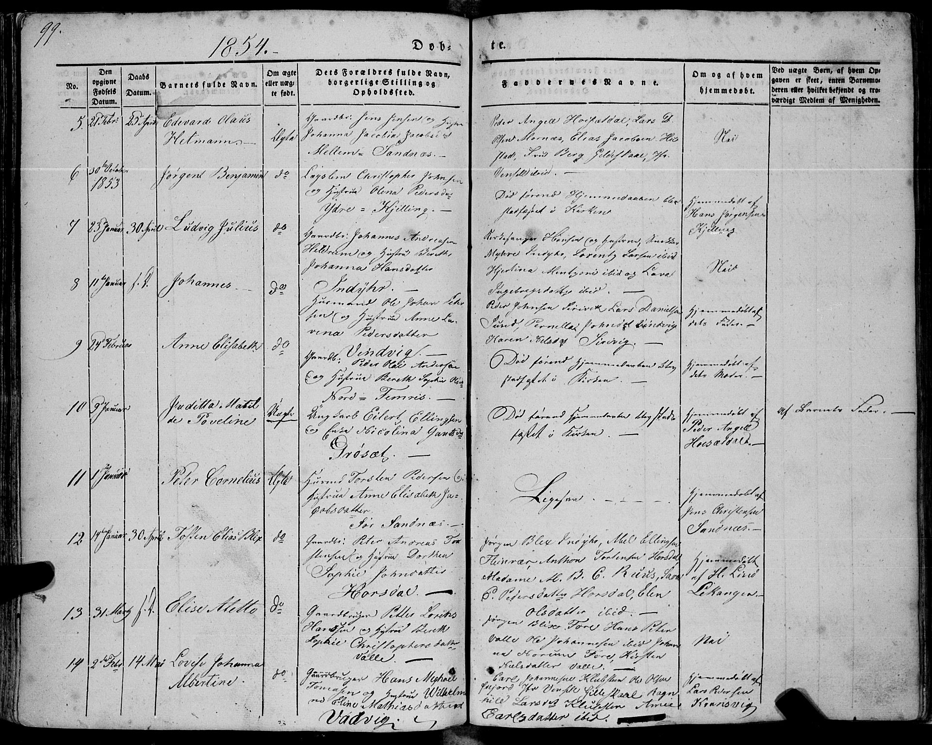 Ministerialprotokoller, klokkerbøker og fødselsregistre - Nordland, AV/SAT-A-1459/805/L0097: Parish register (official) no. 805A04, 1837-1861, p. 99