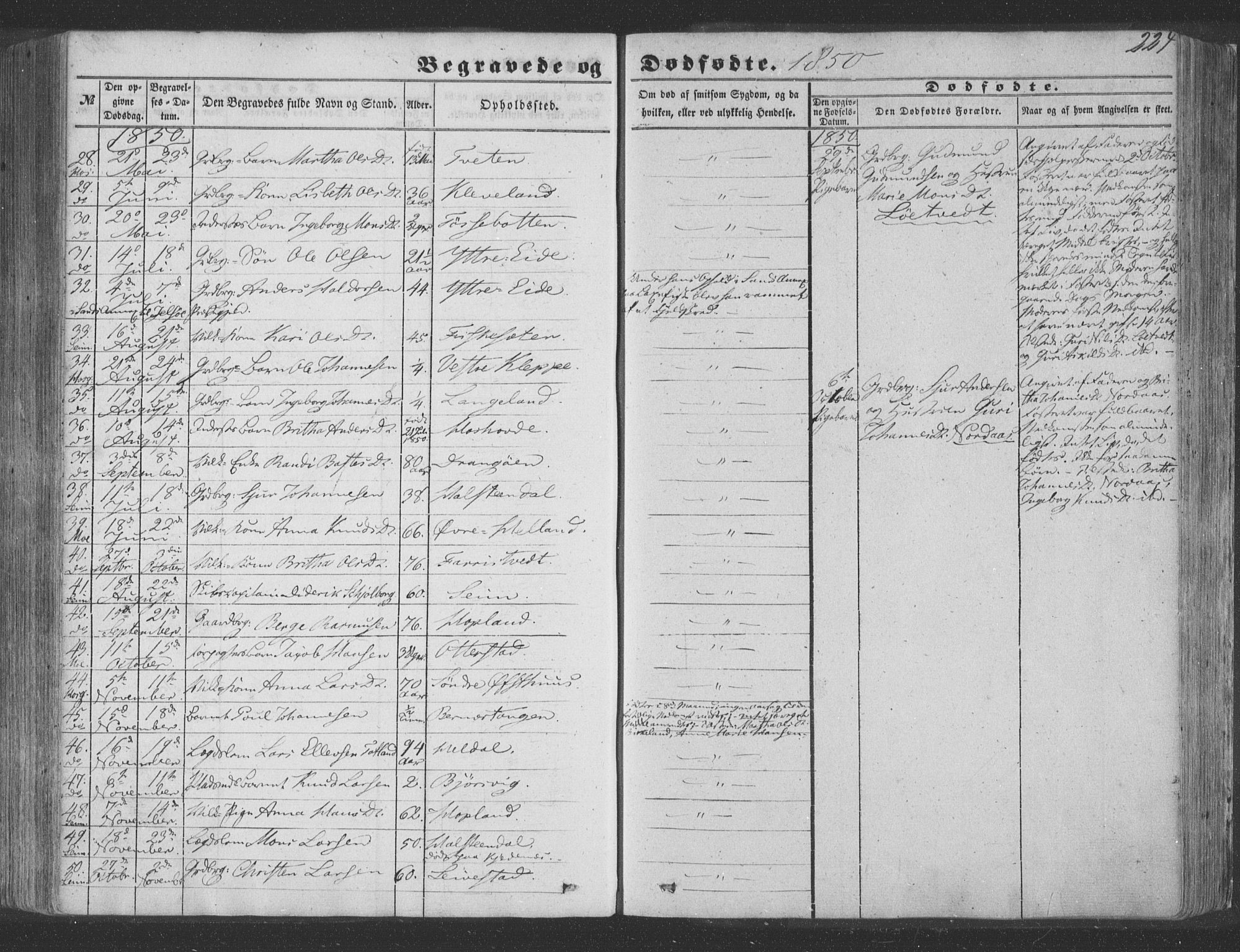 Hosanger sokneprestembete, SAB/A-75801/H/Haa: Parish register (official) no. A 8, 1849-1863, p. 224