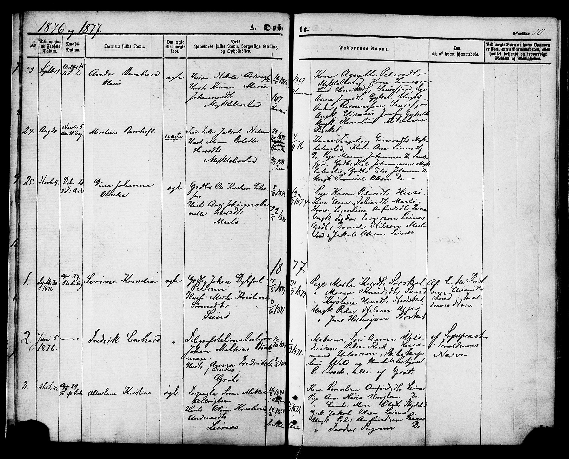 Ministerialprotokoller, klokkerbøker og fødselsregistre - Nordland, AV/SAT-A-1459/857/L0821: Parish register (official) no. 857A01, 1875-1889, p. 10