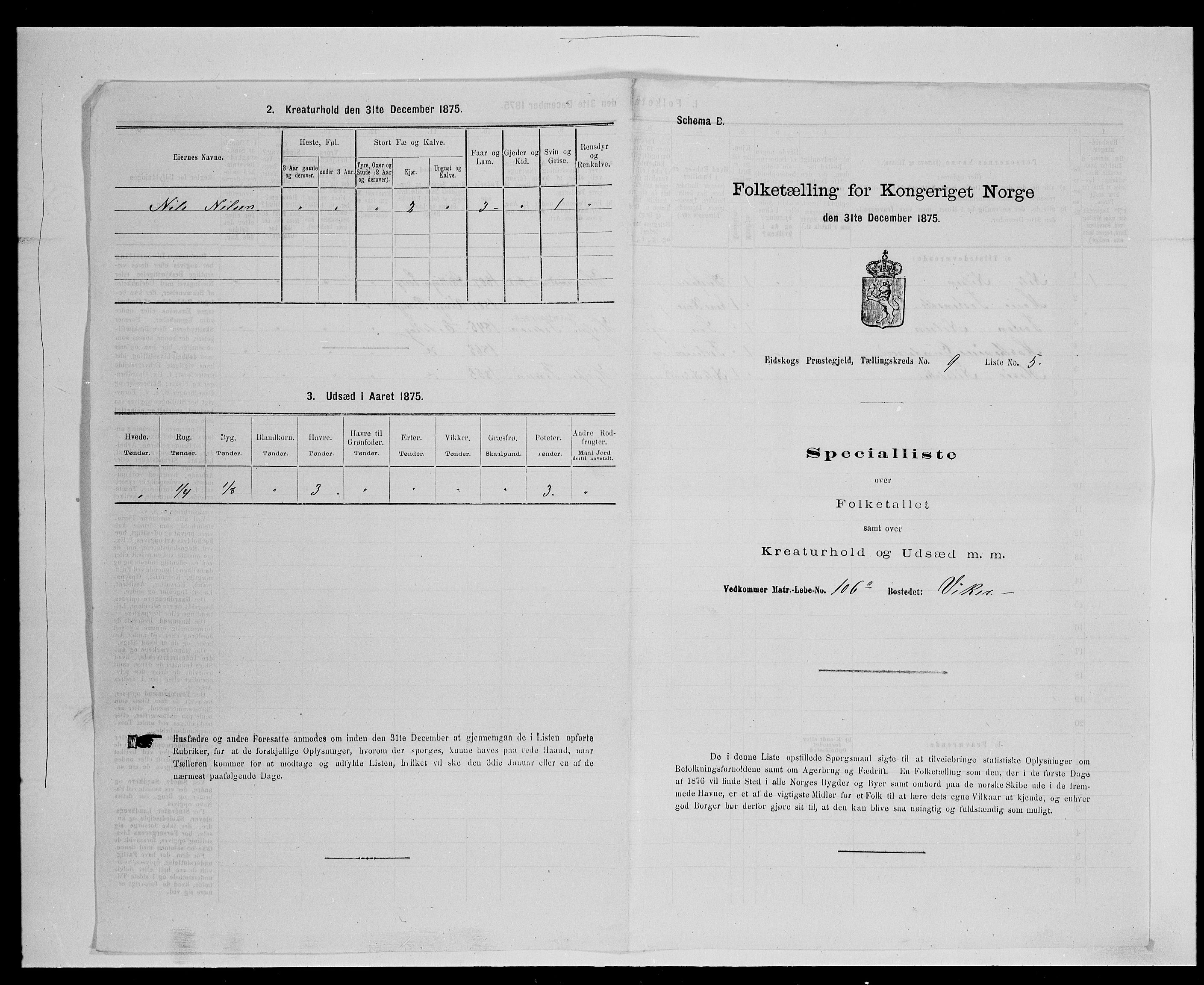 SAH, 1875 census for 0420P Eidskog, 1875, p. 1526