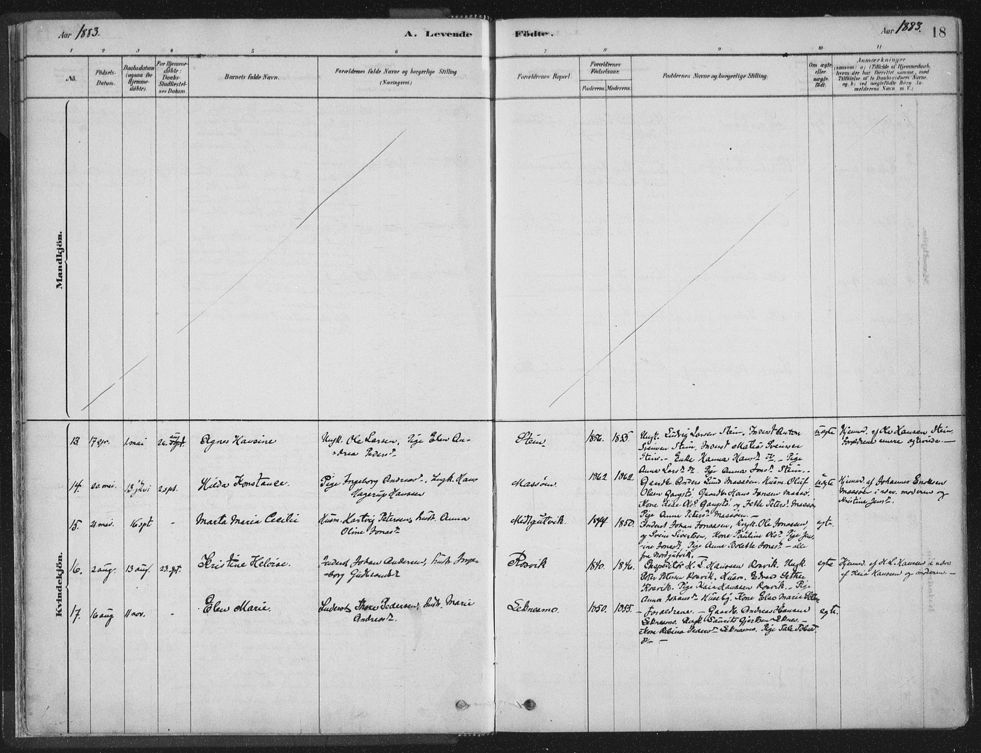 Ministerialprotokoller, klokkerbøker og fødselsregistre - Nord-Trøndelag, SAT/A-1458/788/L0697: Parish register (official) no. 788A04, 1878-1902, p. 18