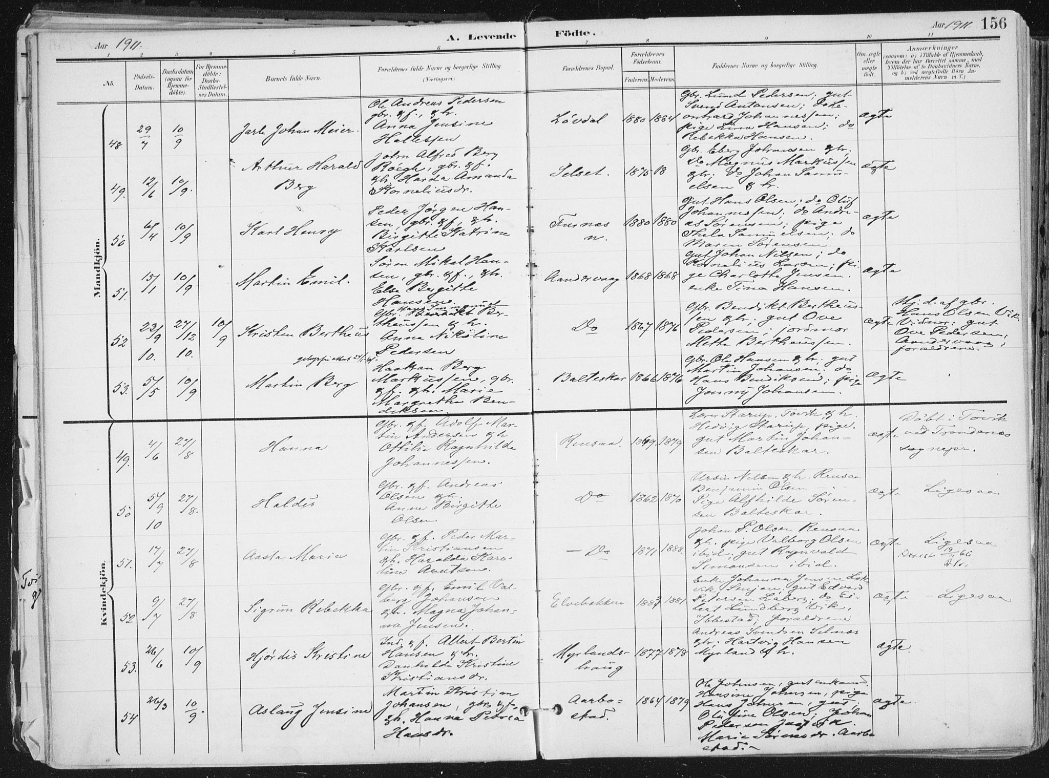 Ibestad sokneprestembete, SATØ/S-0077/H/Ha/Haa/L0017kirke: Parish register (official) no. 17, 1901-1914, p. 156