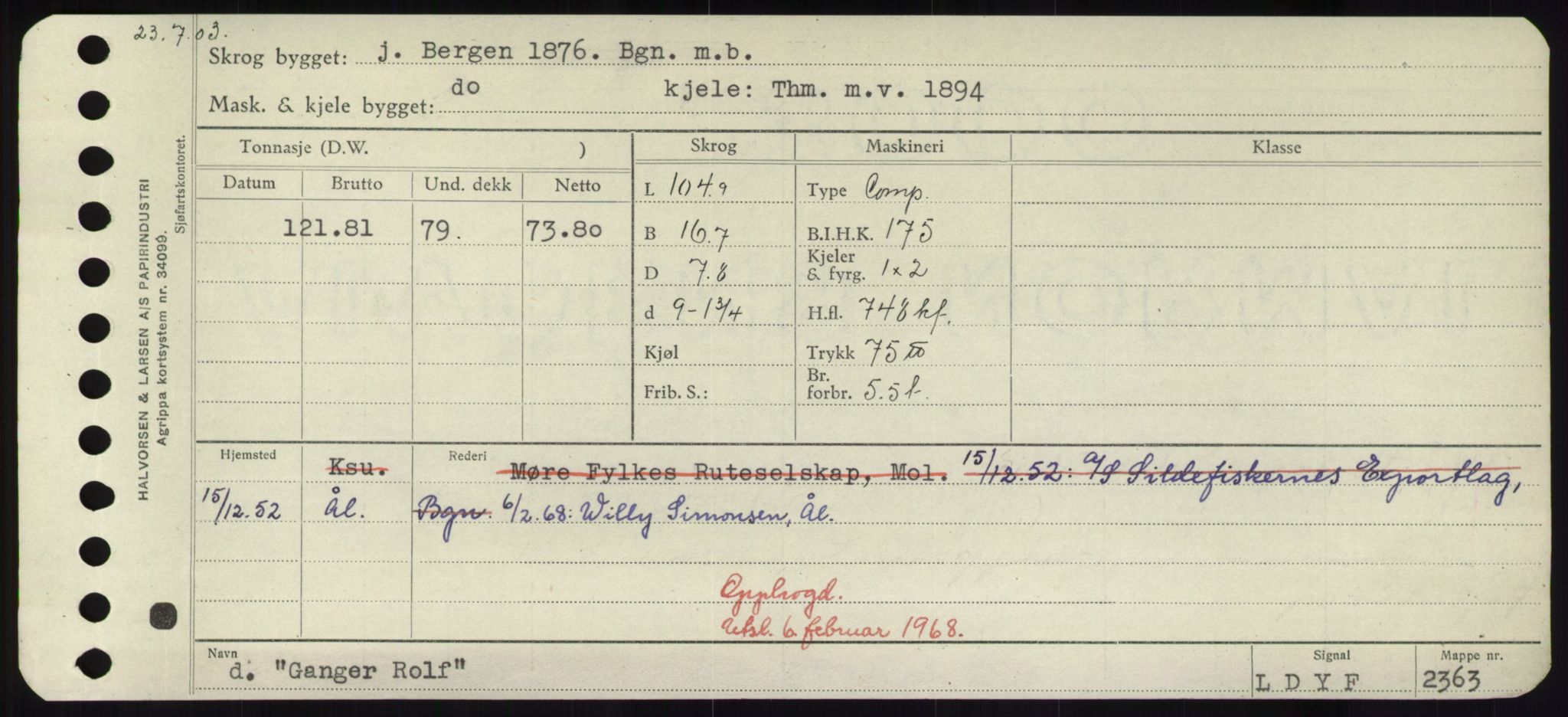 Sjøfartsdirektoratet med forløpere, Skipsmålingen, AV/RA-S-1627/H/Hd/L0012: Fartøy, G-Glø, p. 39