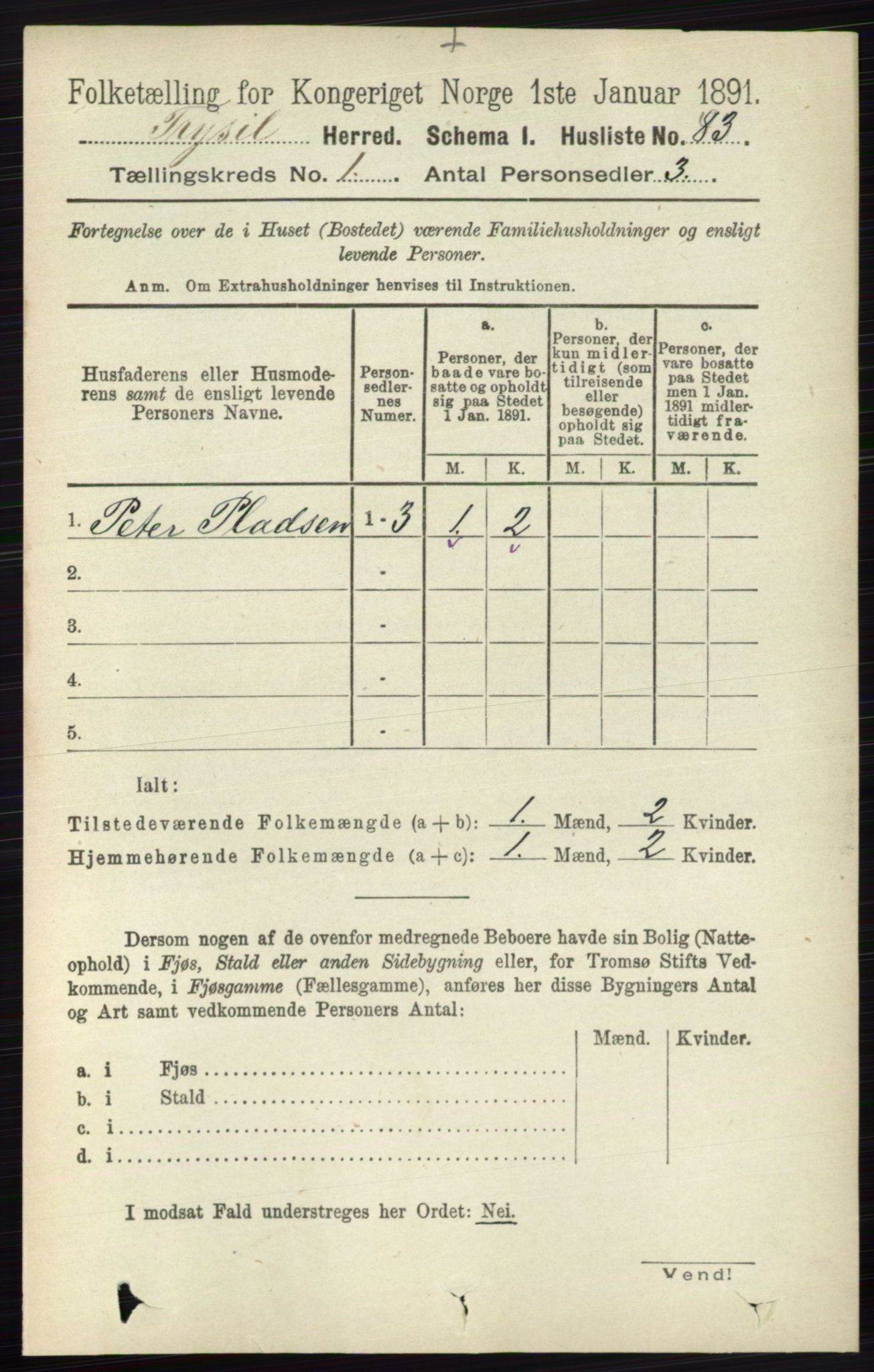 RA, 1891 census for 0428 Trysil, 1891, p. 114