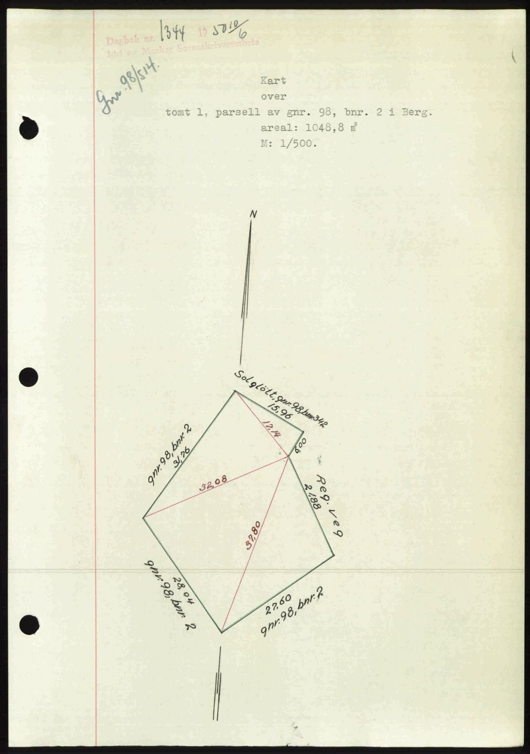 Idd og Marker sorenskriveri, AV/SAO-A-10283/G/Gb/Gbb/L0014: Mortgage book no. A14, 1950-1950, Diary no: : 1344/1950