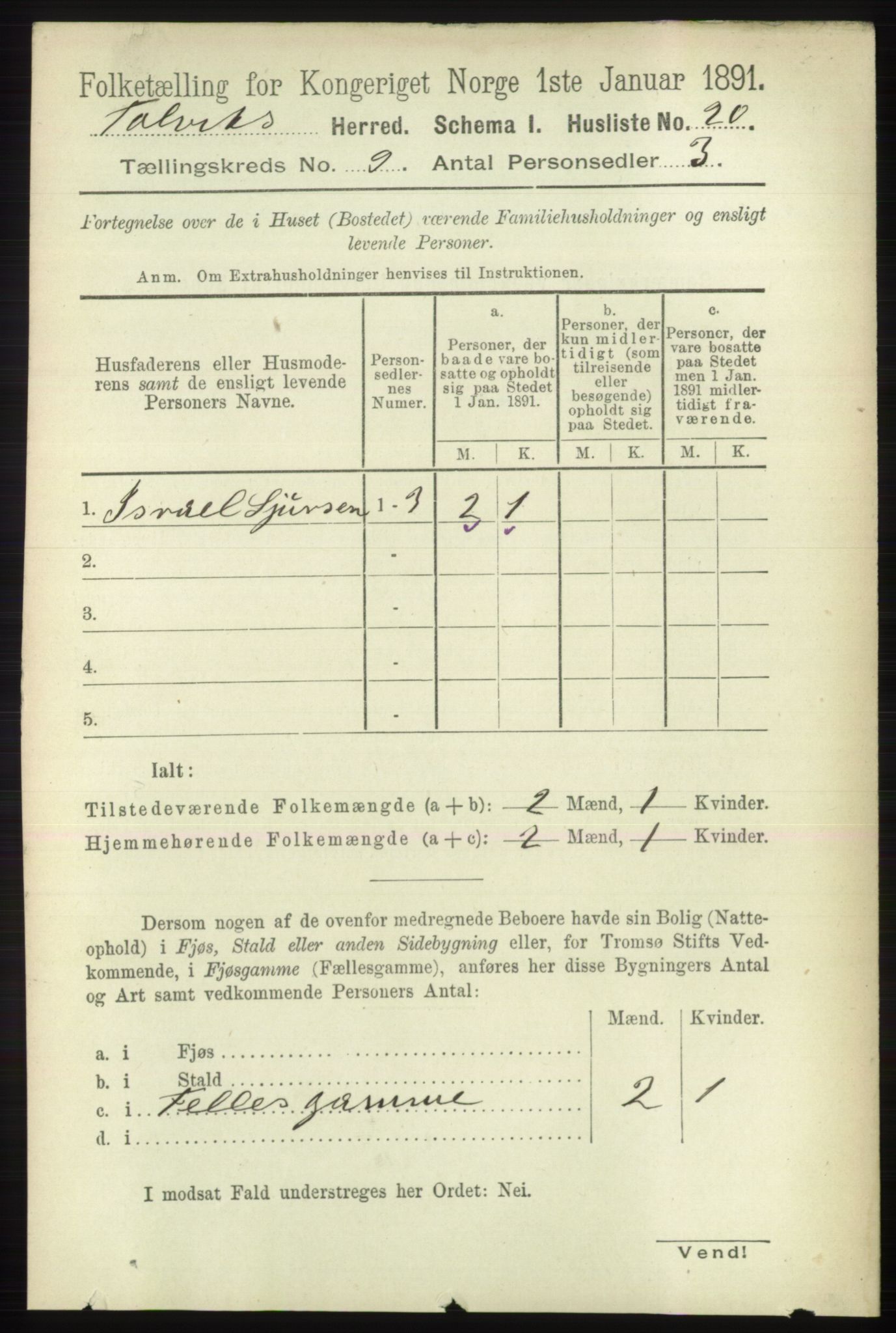 RA, 1891 census for 2013 Talvik, 1891, p. 2165