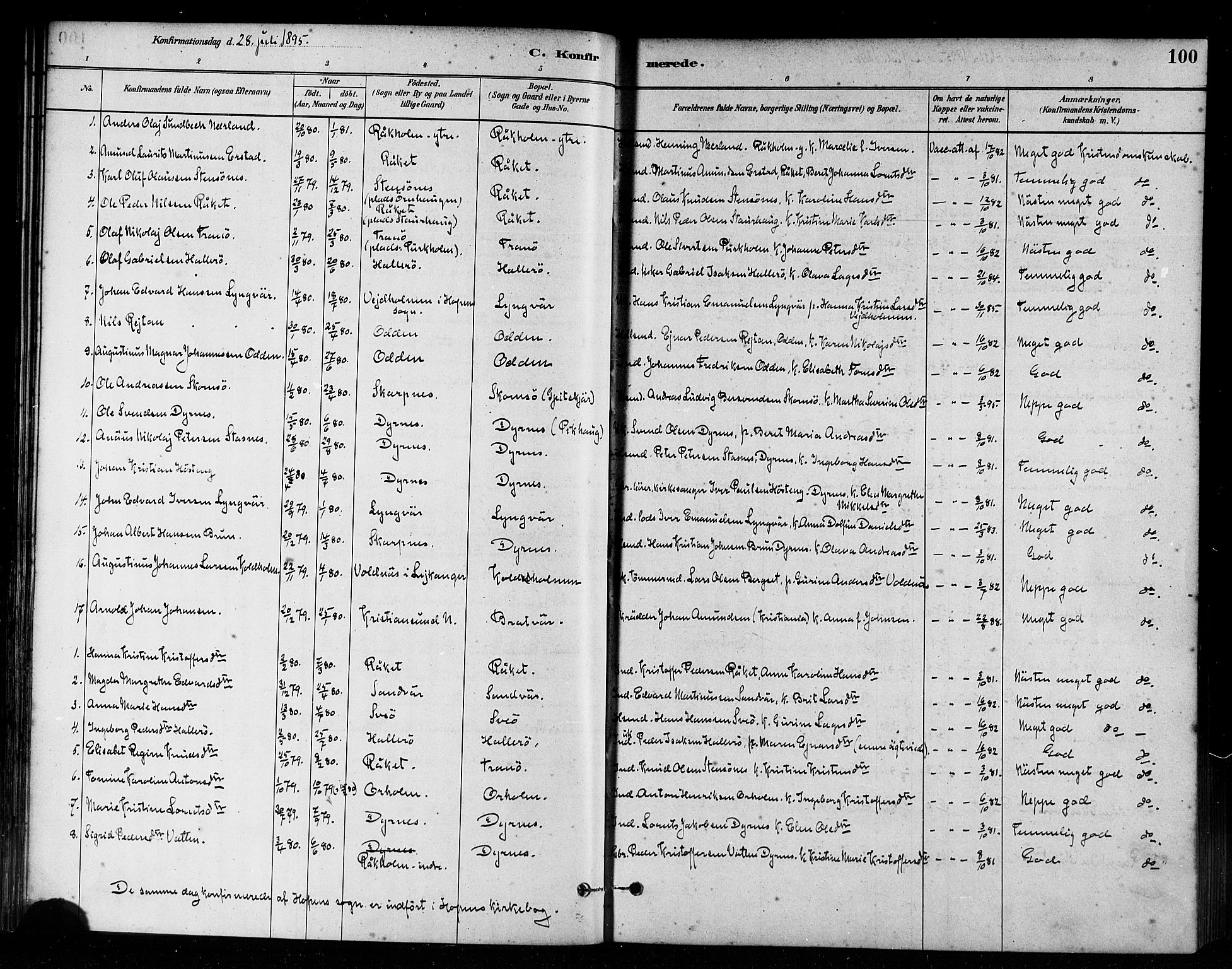 Ministerialprotokoller, klokkerbøker og fødselsregistre - Møre og Romsdal, AV/SAT-A-1454/582/L0947: Parish register (official) no. 582A01, 1880-1900, p. 100