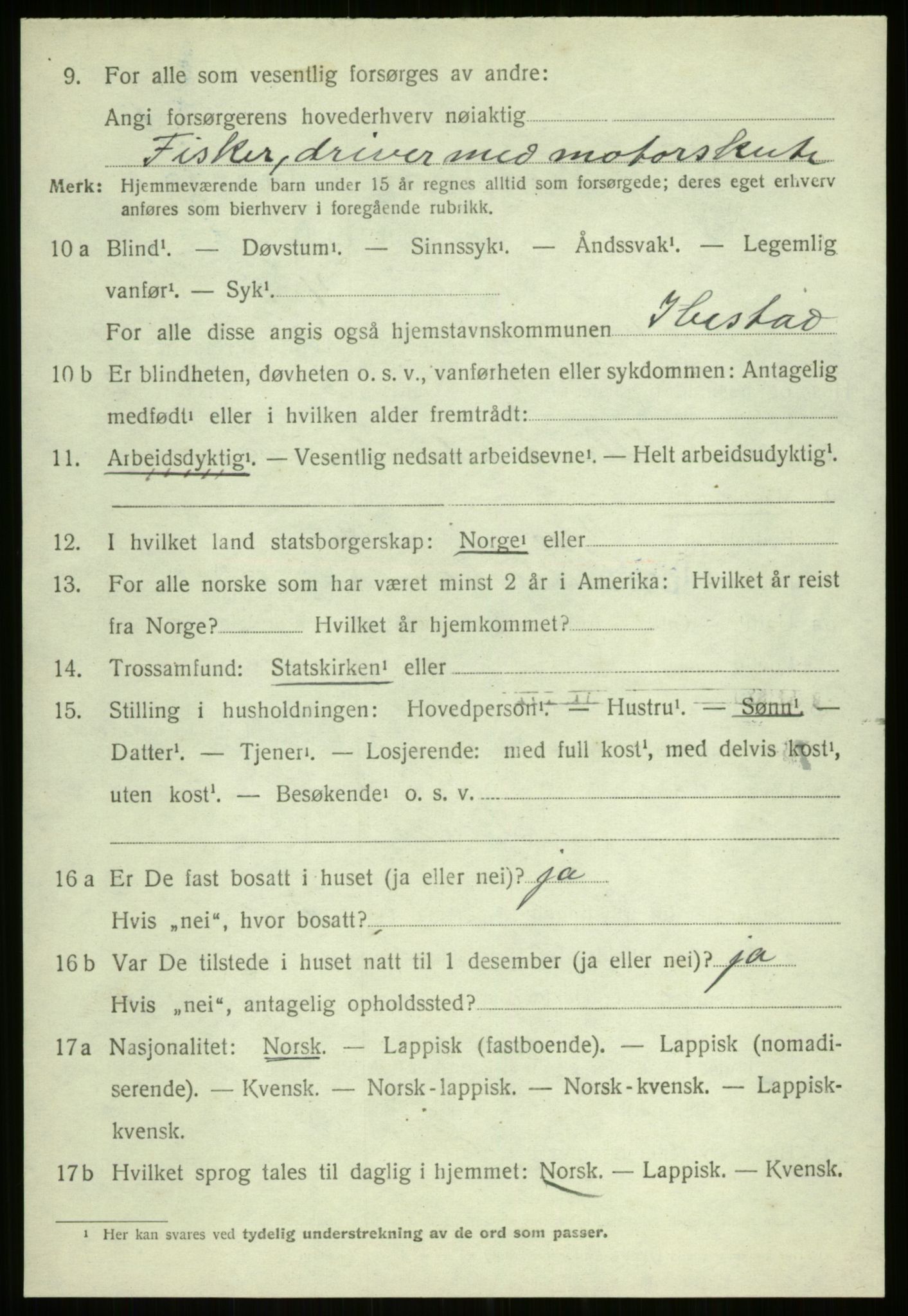 SATØ, 1920 census for Ibestad, 1920, p. 5476