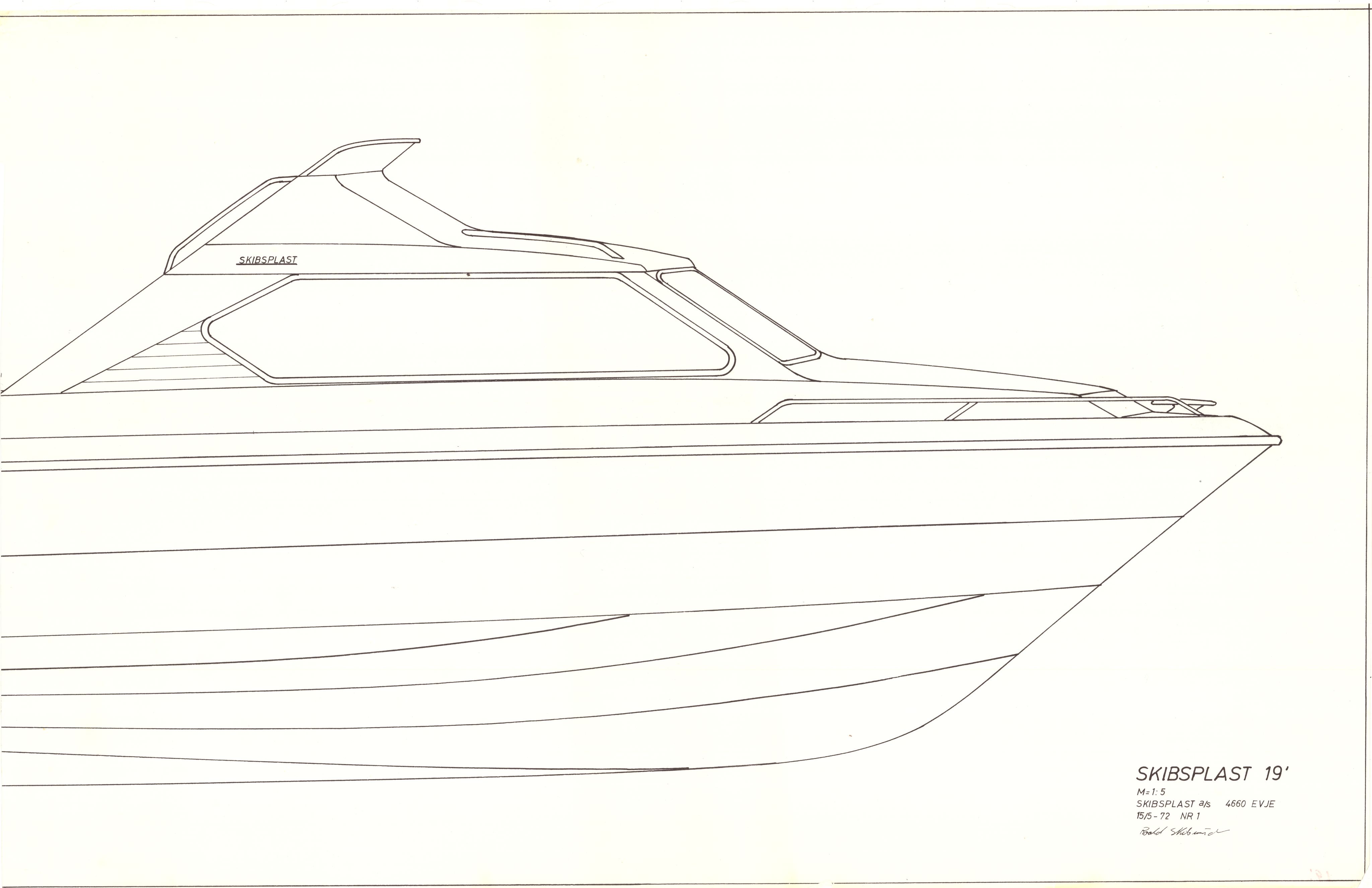 Skibsplast, AAKS/PA-2968/01/T/T02/L0011: Diverse båttegninger, 1970-1980