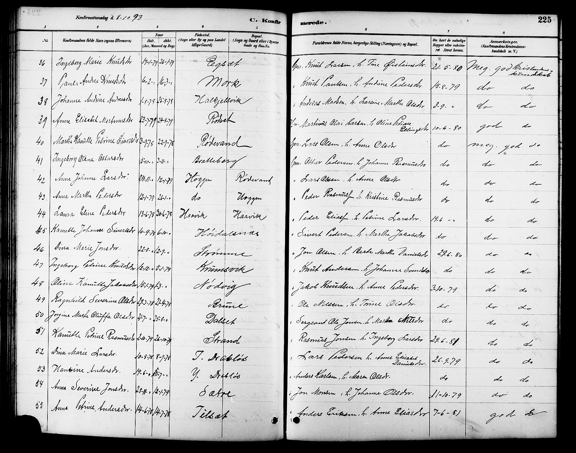 Ministerialprotokoller, klokkerbøker og fødselsregistre - Møre og Romsdal, AV/SAT-A-1454/511/L0158: Parish register (copy) no. 511C04, 1884-1903, p. 225