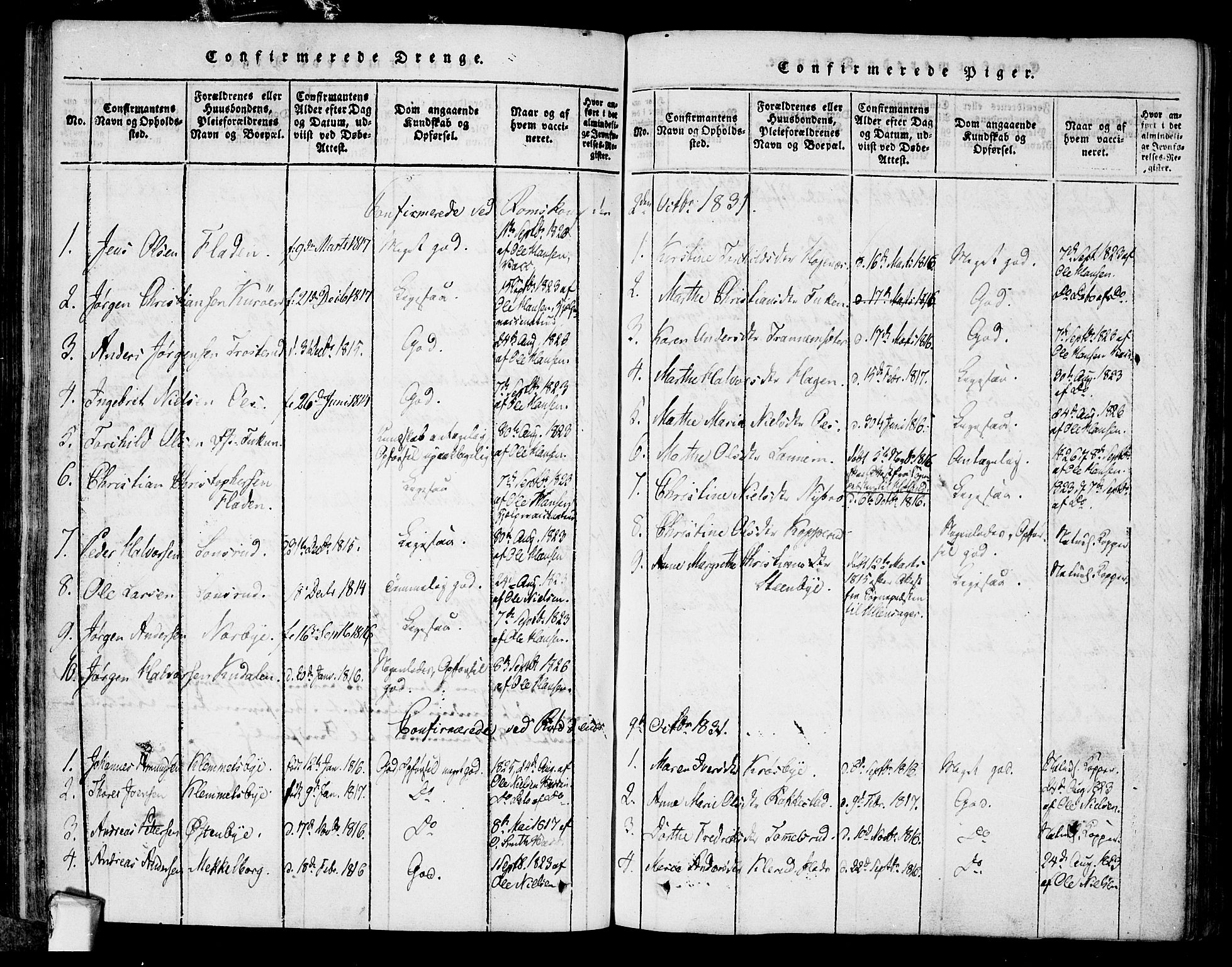 Rødenes prestekontor Kirkebøker, AV/SAO-A-2005/F/Fa/L0004: Parish register (official) no. I 4, 1814-1838, p. 23