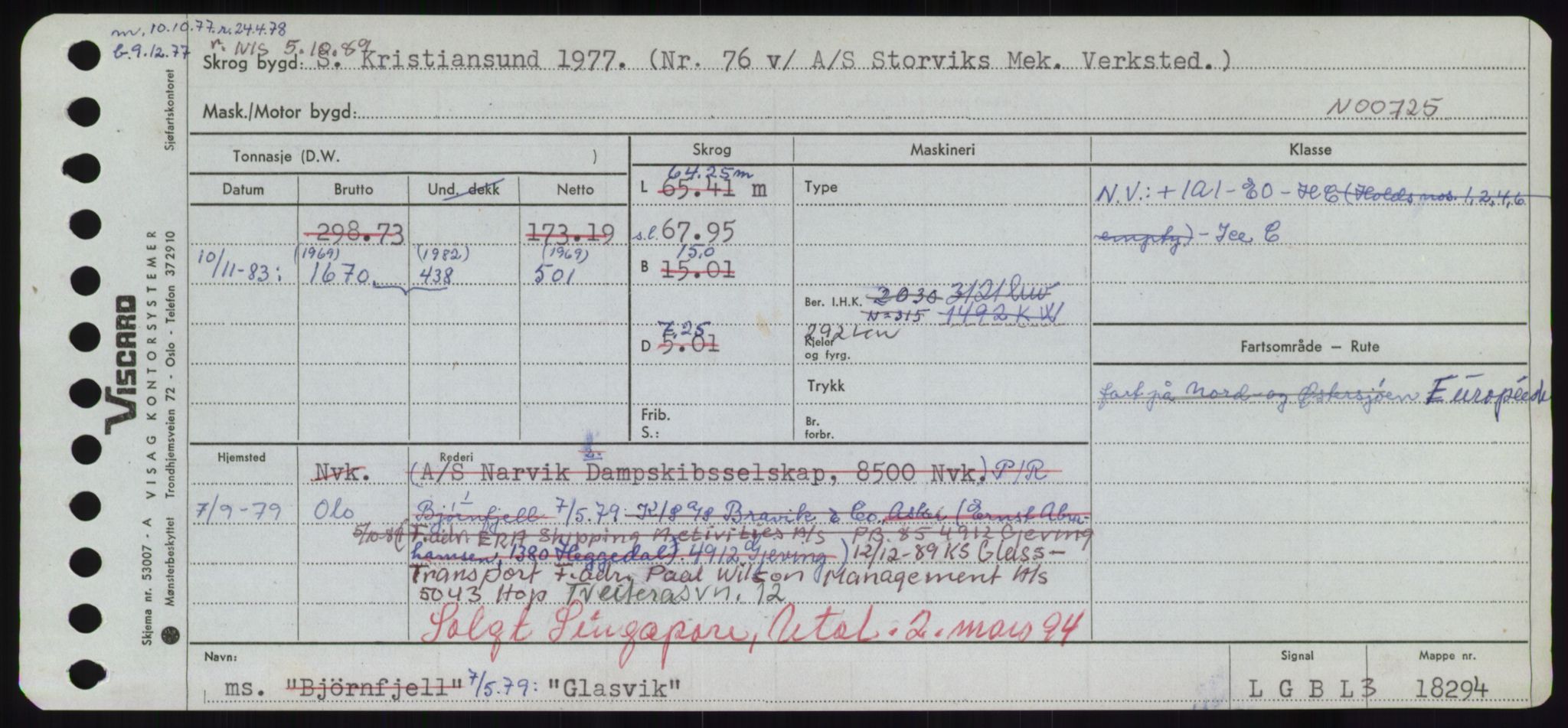 Sjøfartsdirektoratet med forløpere, Skipsmålingen, RA/S-1627/H/Hd/L0012: Fartøy, G-Glø, p. 409