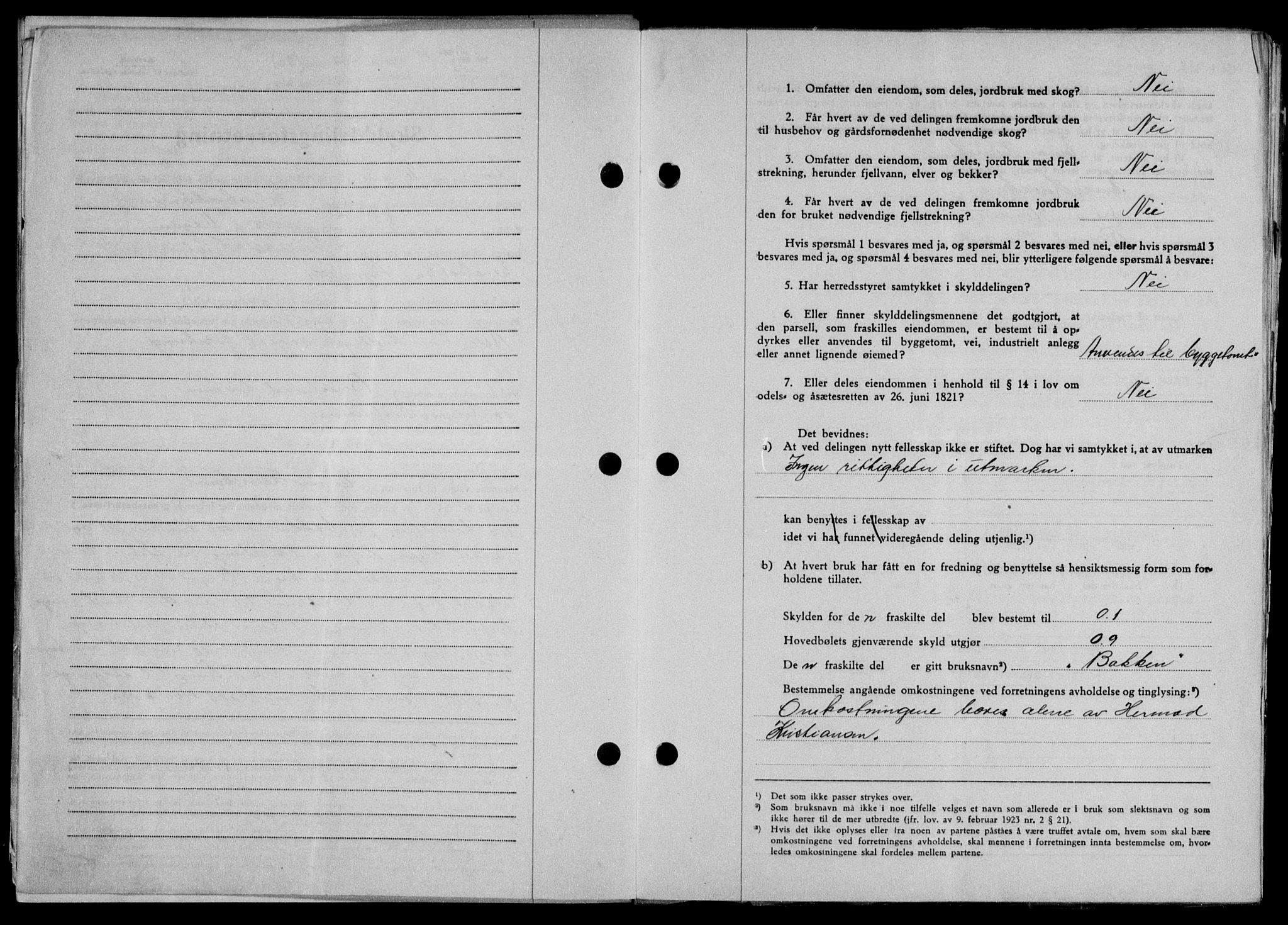 Lofoten sorenskriveri, SAT/A-0017/1/2/2C/L0014a: Mortgage book no. 14a, 1946-1946, Diary no: : 807/1946