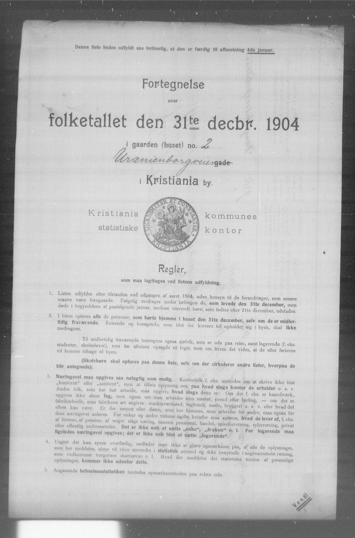 OBA, Municipal Census 1904 for Kristiania, 1904, p. 22742