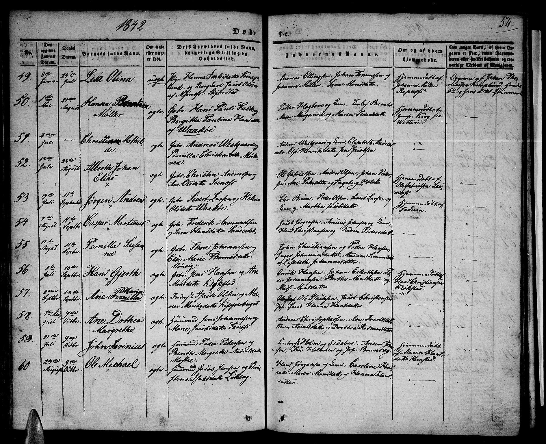Ministerialprotokoller, klokkerbøker og fødselsregistre - Nordland, SAT/A-1459/801/L0006: Parish register (official) no. 801A06, 1834-1845, p. 54