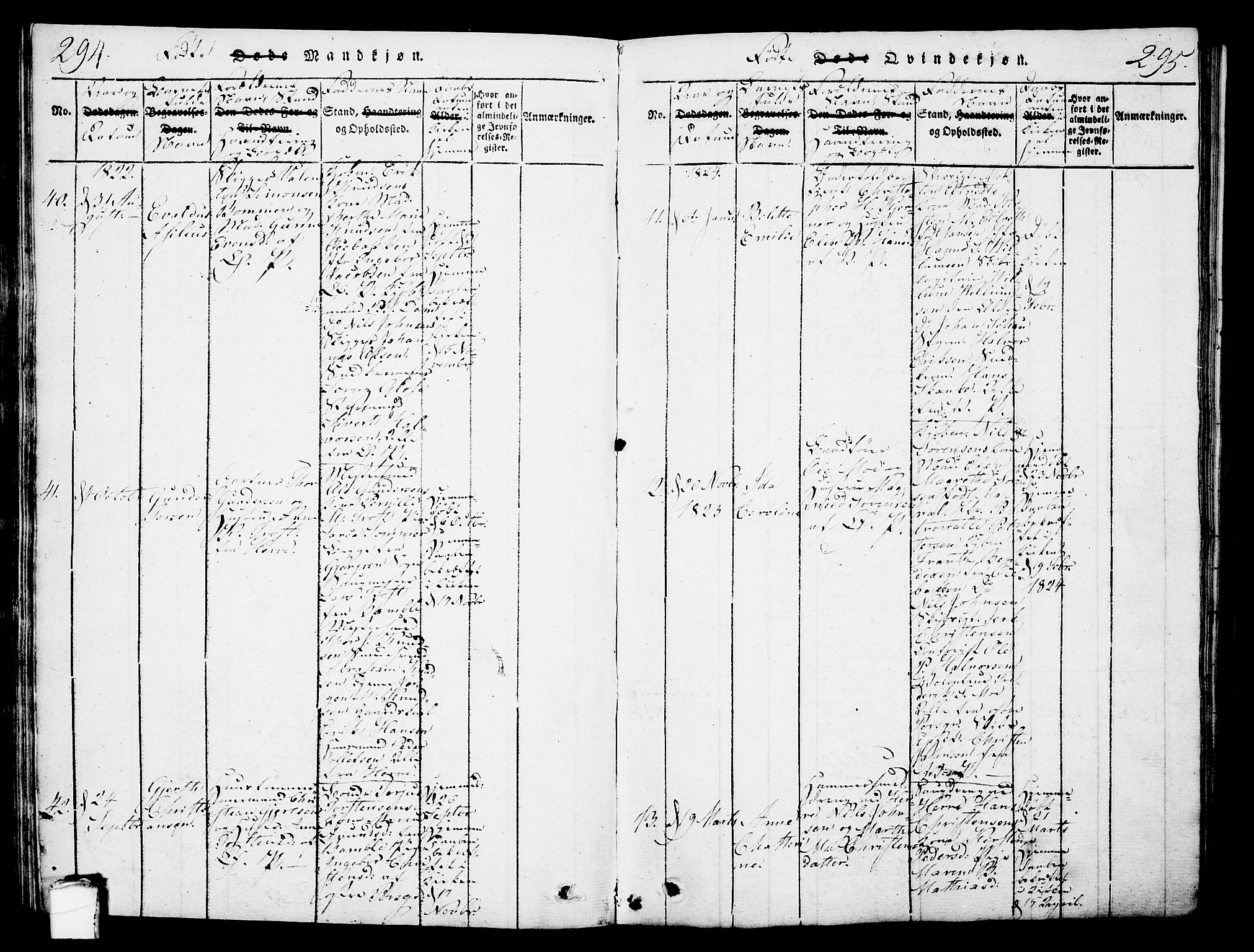 Porsgrunn kirkebøker , SAKO/A-104/G/Gb/L0001: Parish register (copy) no. II 1, 1817-1828, p. 294-295