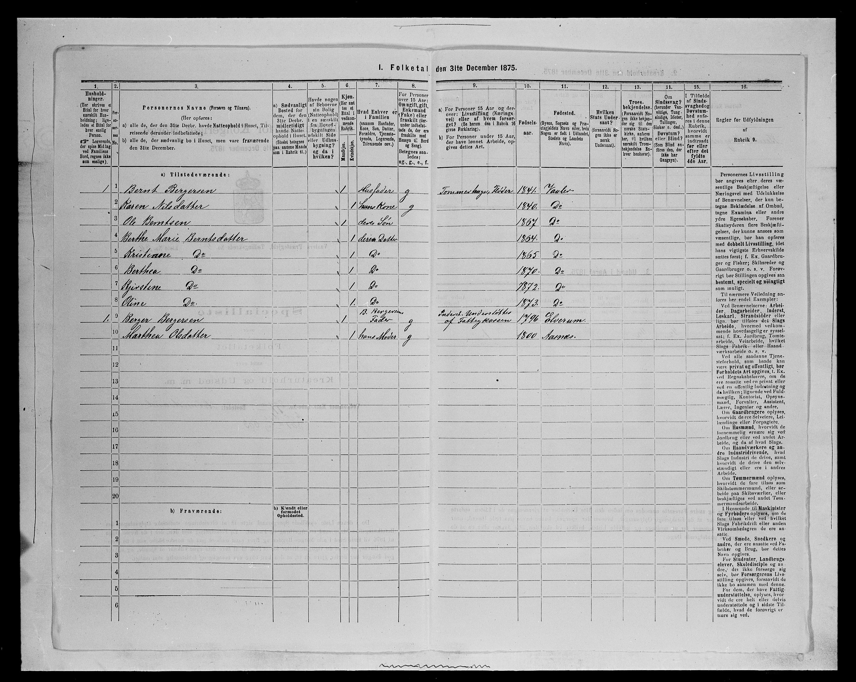SAH, 1875 census for 0426P Våler parish (Hedmark), 1875, p. 572