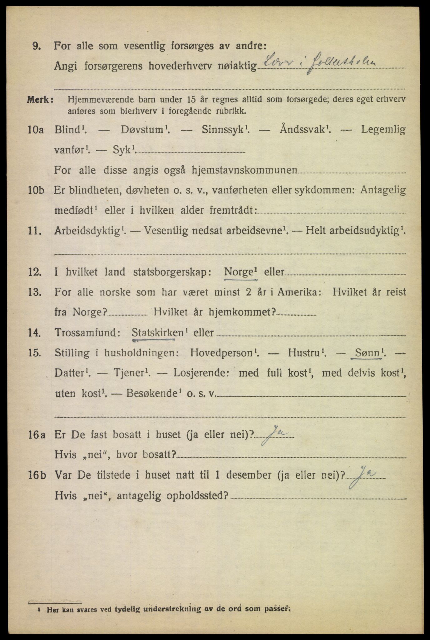 SAK, 1920 census for Randesund, 1920, p. 1433