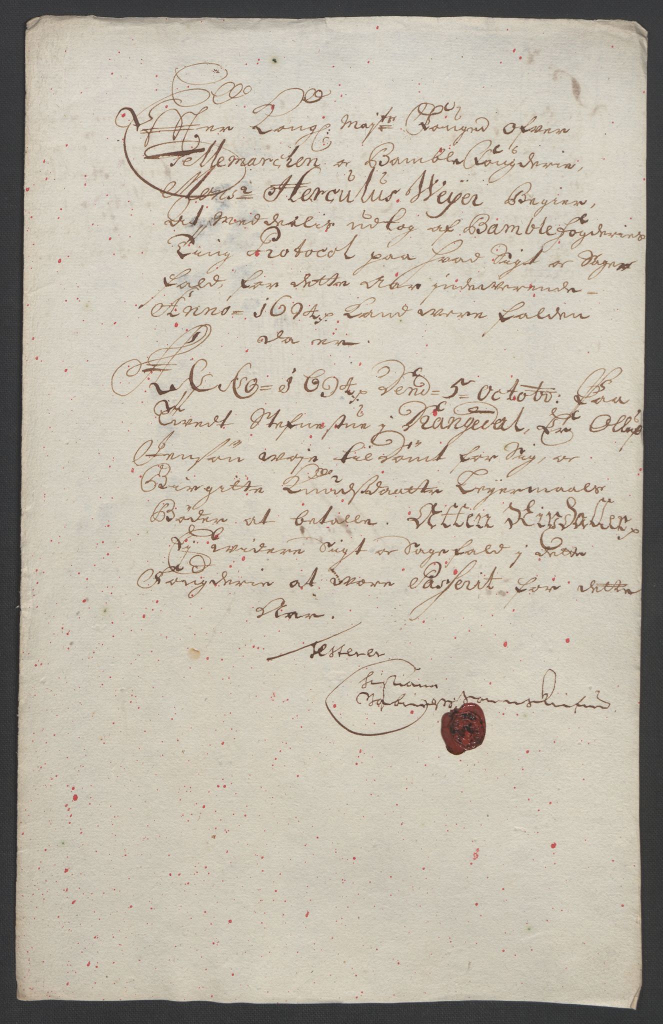 Rentekammeret inntil 1814, Reviderte regnskaper, Fogderegnskap, AV/RA-EA-4092/R36/L2092: Fogderegnskap Øvre og Nedre Telemark og Bamble, 1694, p. 185