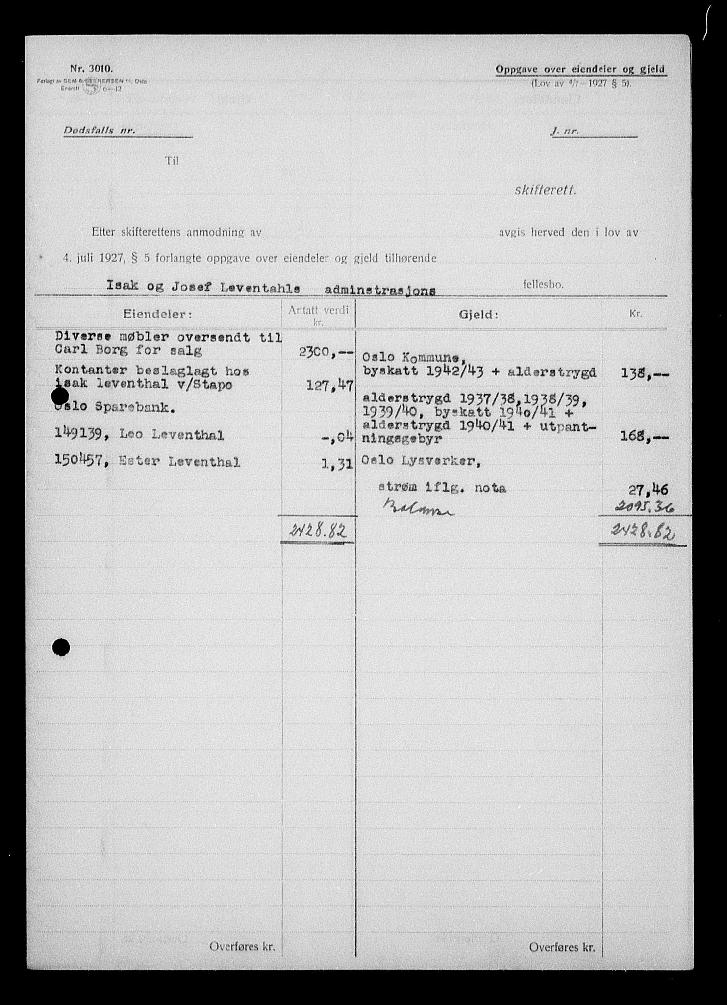 Justisdepartementet, Tilbakeføringskontoret for inndratte formuer, AV/RA-S-1564/H/Hc/Hcc/L0956: --, 1945-1947, p. 485