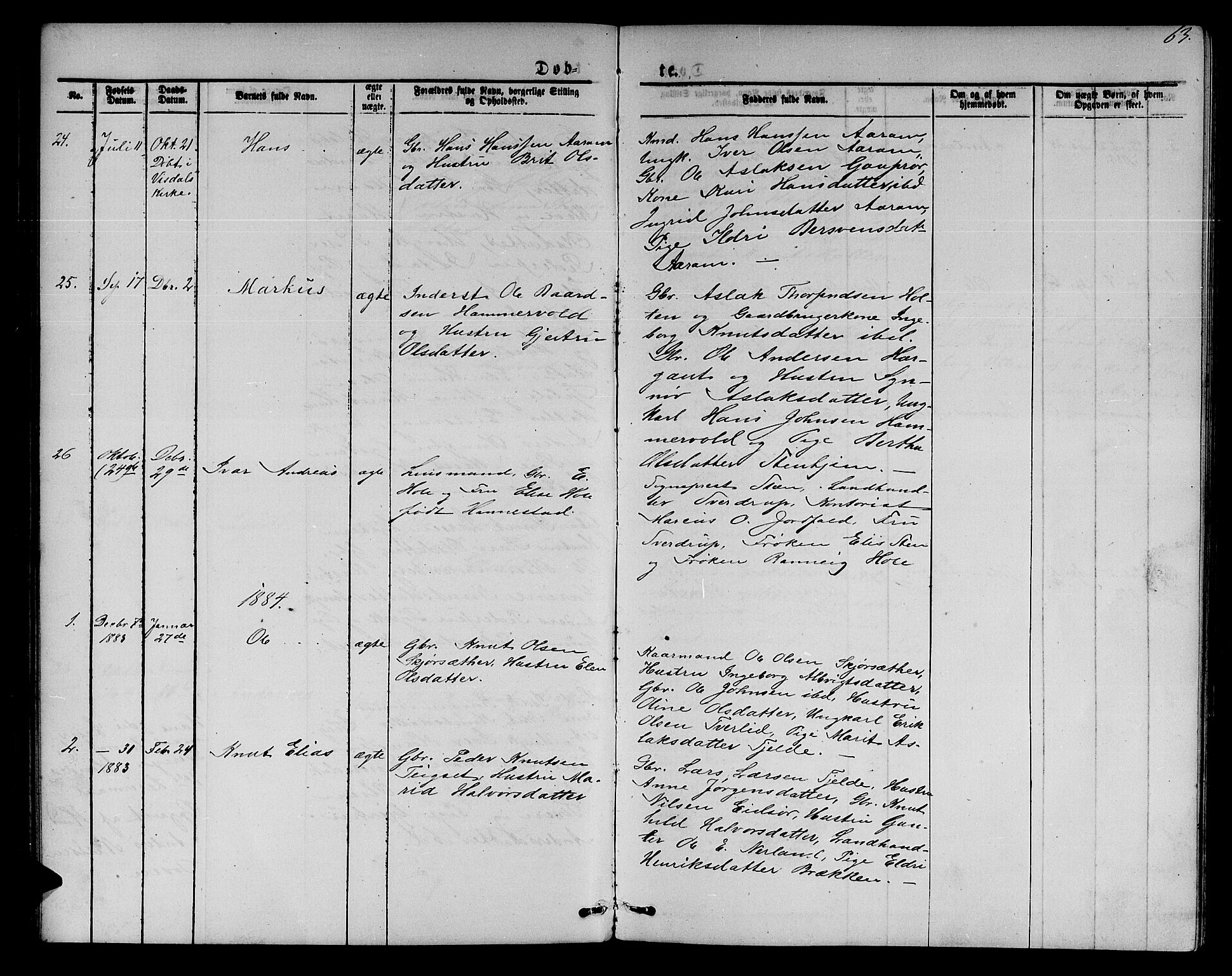 Ministerialprotokoller, klokkerbøker og fødselsregistre - Møre og Romsdal, AV/SAT-A-1454/551/L0630: Parish register (copy) no. 551C02, 1867-1885, p. 63