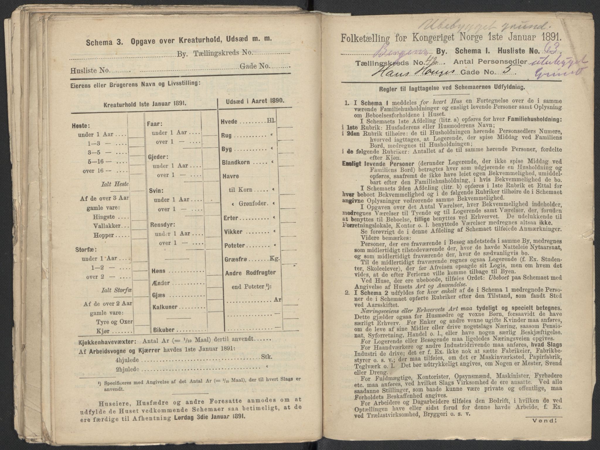 RA, 1891 Census for 1301 Bergen, 1891, p. 7172