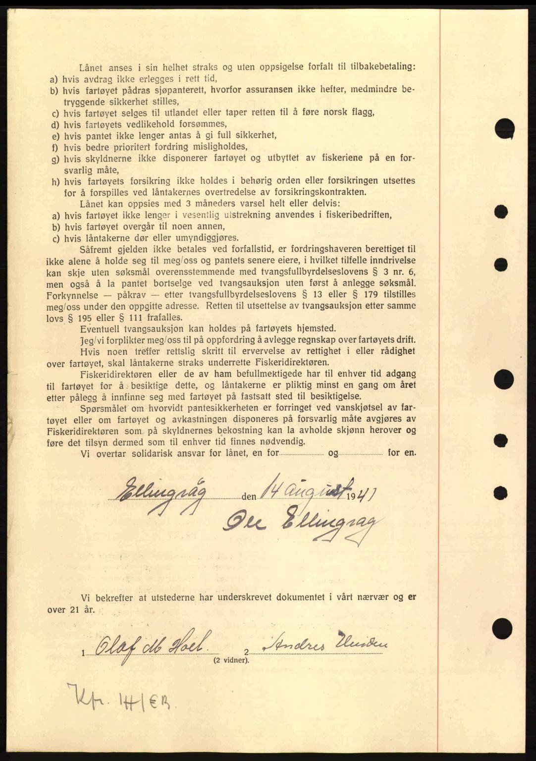 Nordmøre sorenskriveri, SAT/A-4132/1/2/2Ca: Mortgage book no. B88, 1941-1942, Diary no: : 1443/1941