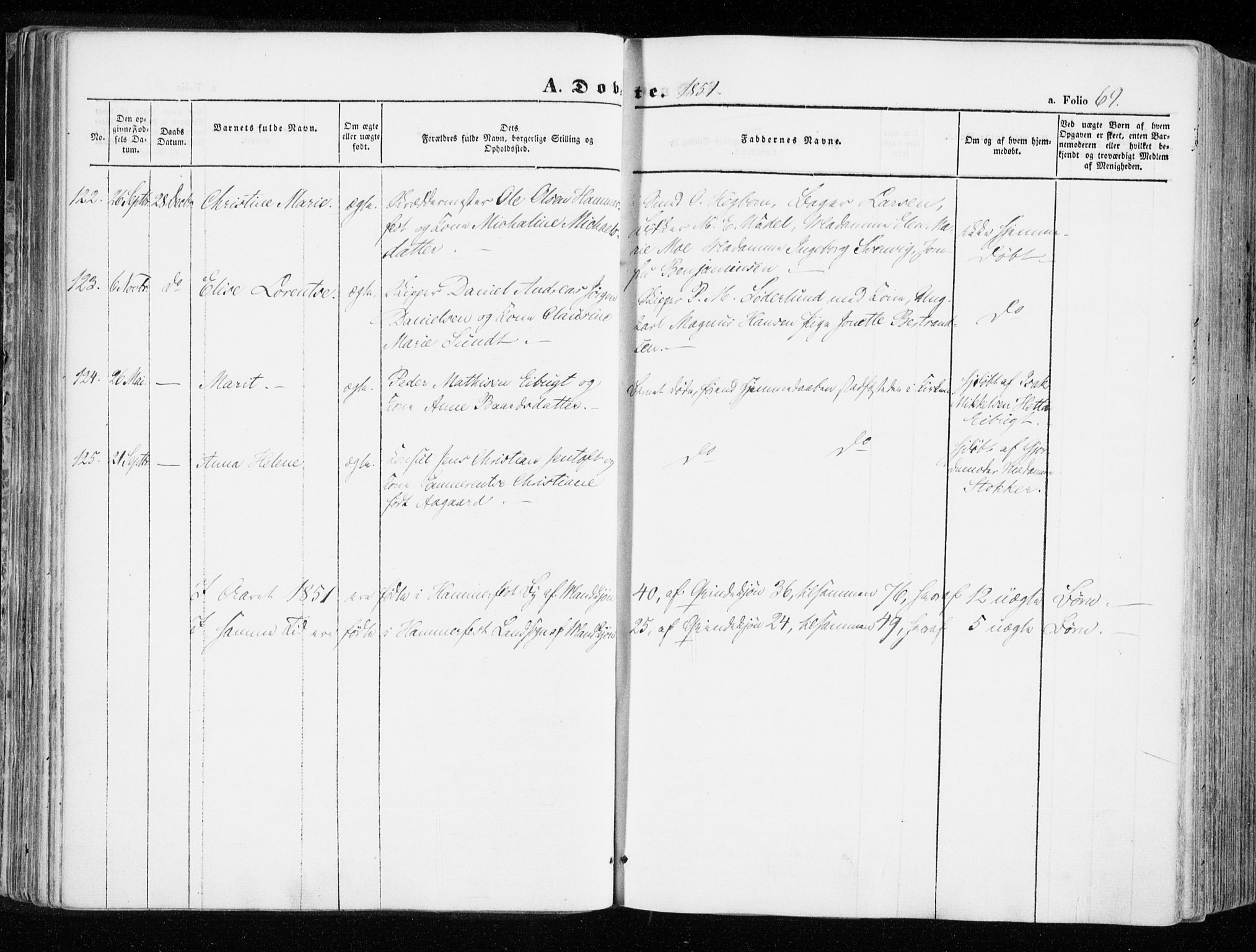 Hammerfest sokneprestkontor, AV/SATØ-S-1347/H/Ha/L0004.kirke: Parish register (official) no. 4, 1843-1856, p. 69