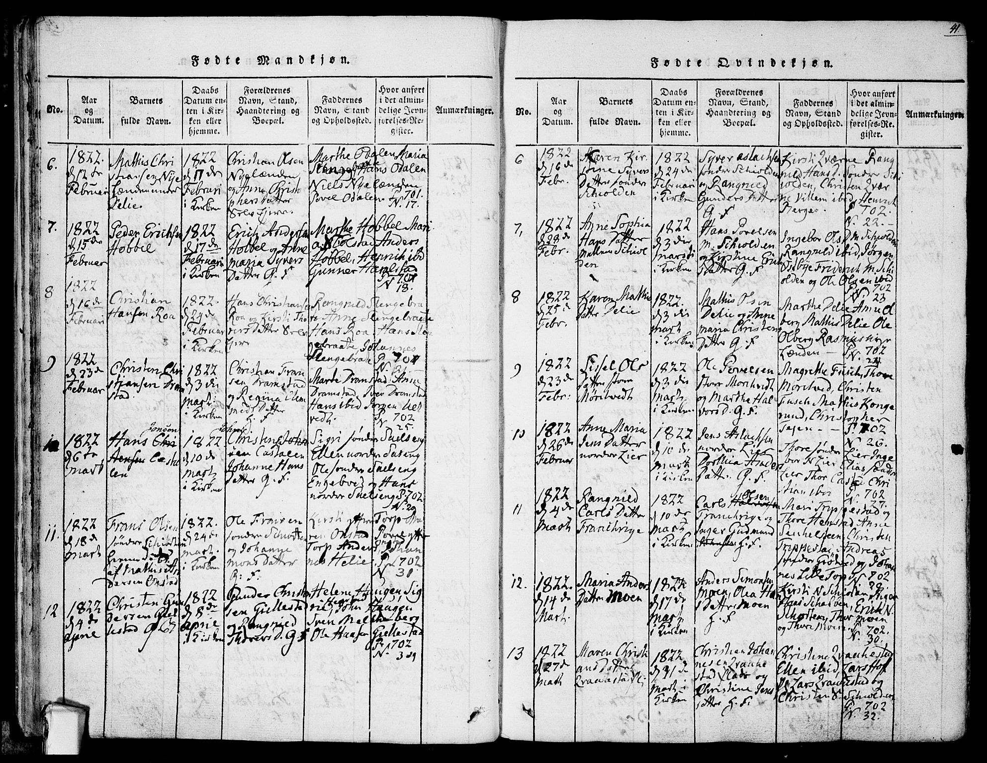 Askim prestekontor Kirkebøker, AV/SAO-A-10900/F/Fa/L0004: Parish register (official) no. 4, 1817-1846, p. 40-41