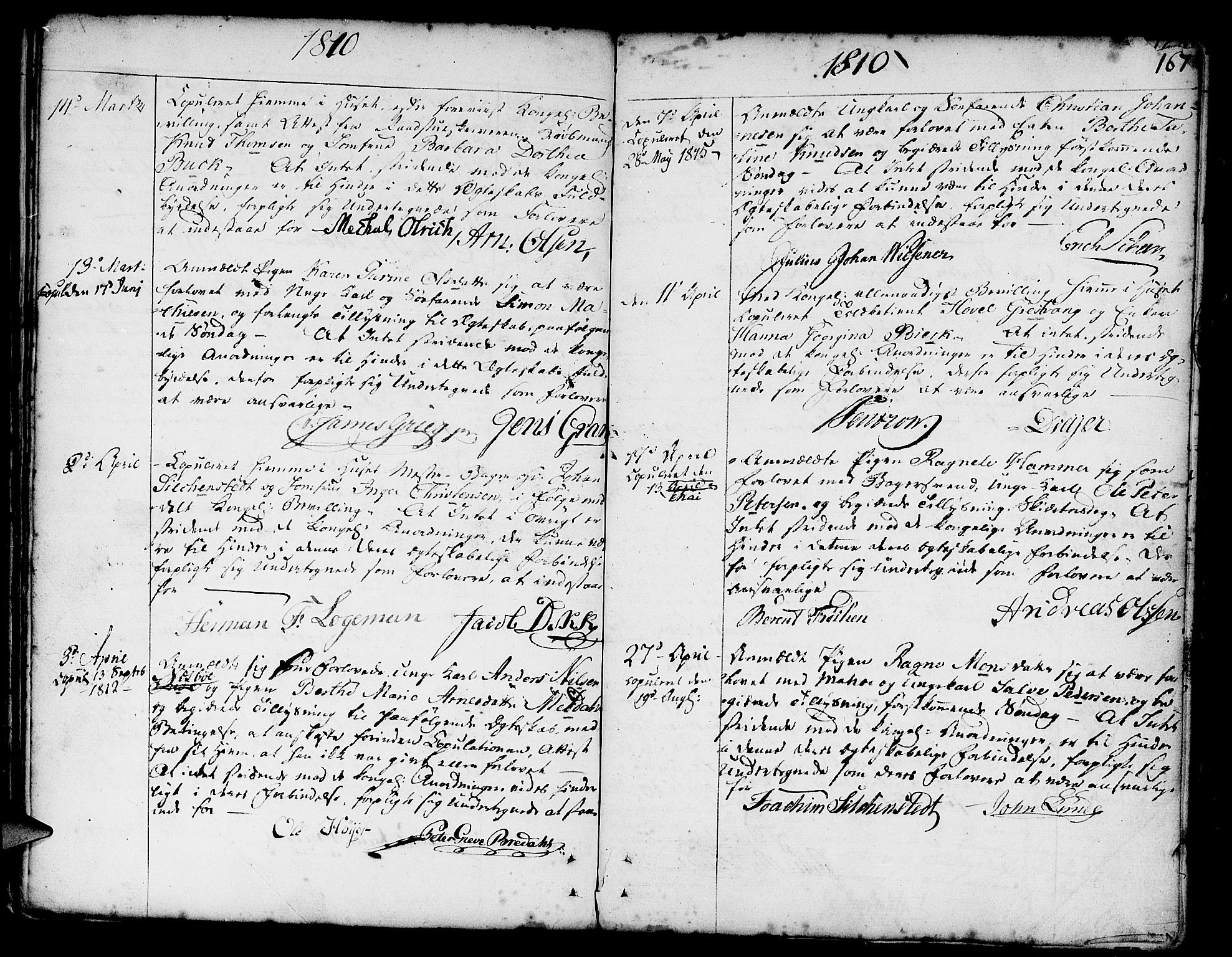 Nykirken Sokneprestembete, SAB/A-77101/H/Haa/L0008: Parish register (official) no. A 8, 1776-1814, p. 167