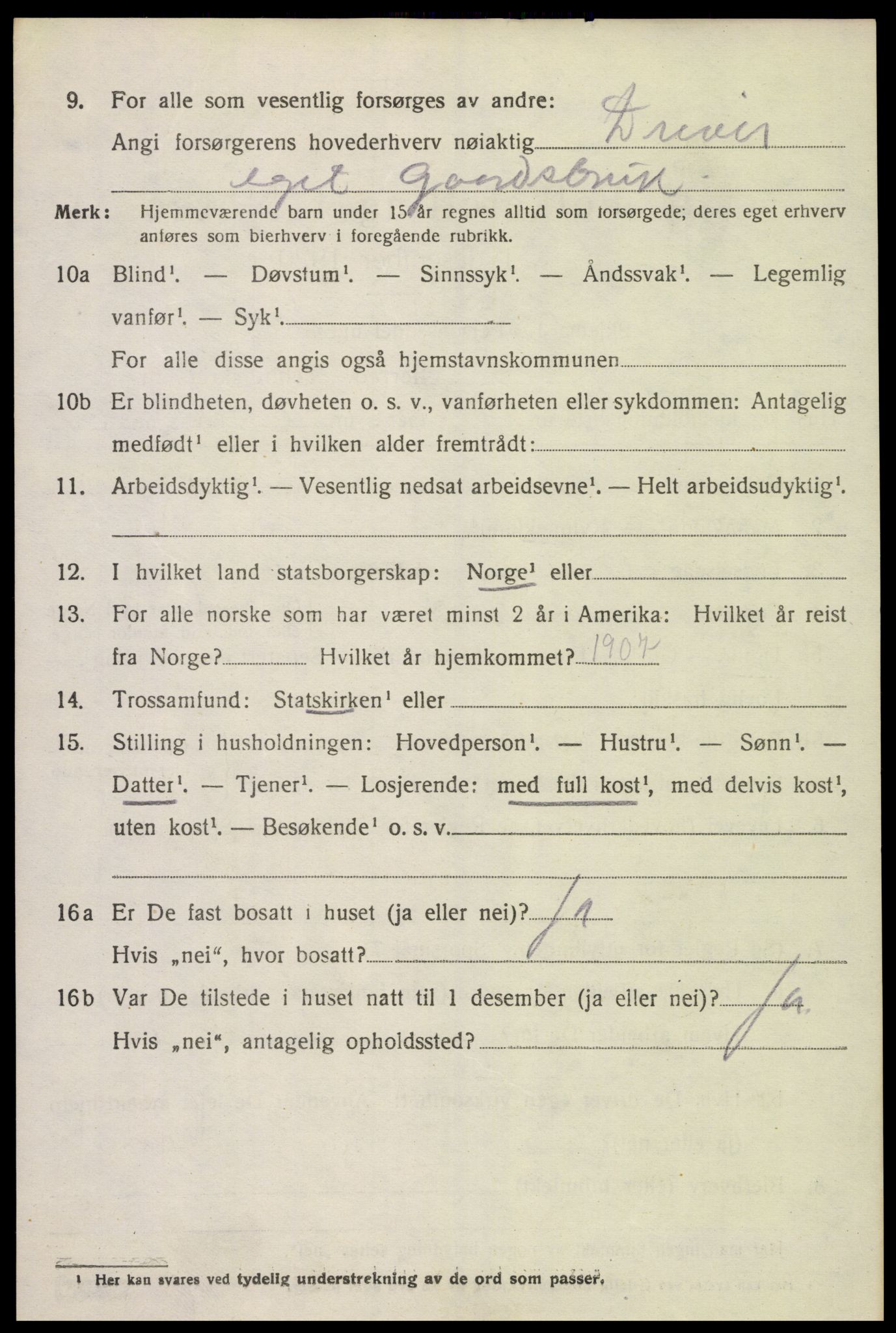 SAK, 1920 census for Åseral, 1920, p. 2005