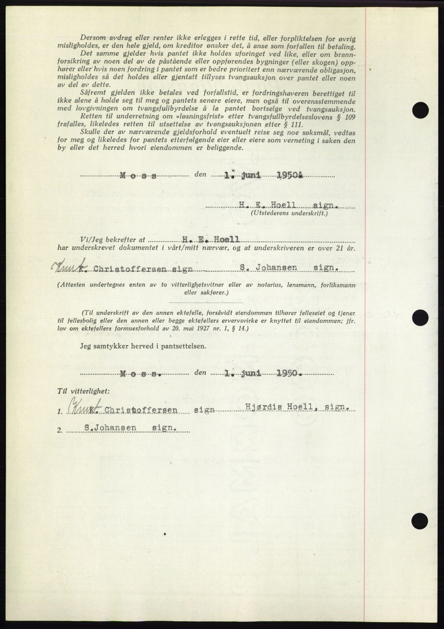 Moss sorenskriveri, AV/SAO-A-10168: Mortgage book no. B24, 1950-1950, Diary no: : 1632/1950