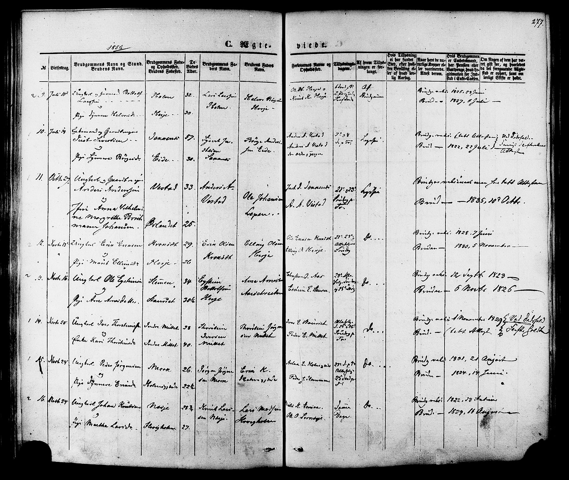 Ministerialprotokoller, klokkerbøker og fødselsregistre - Møre og Romsdal, AV/SAT-A-1454/547/L0603: Parish register (official) no. 547A05, 1846-1877, p. 277