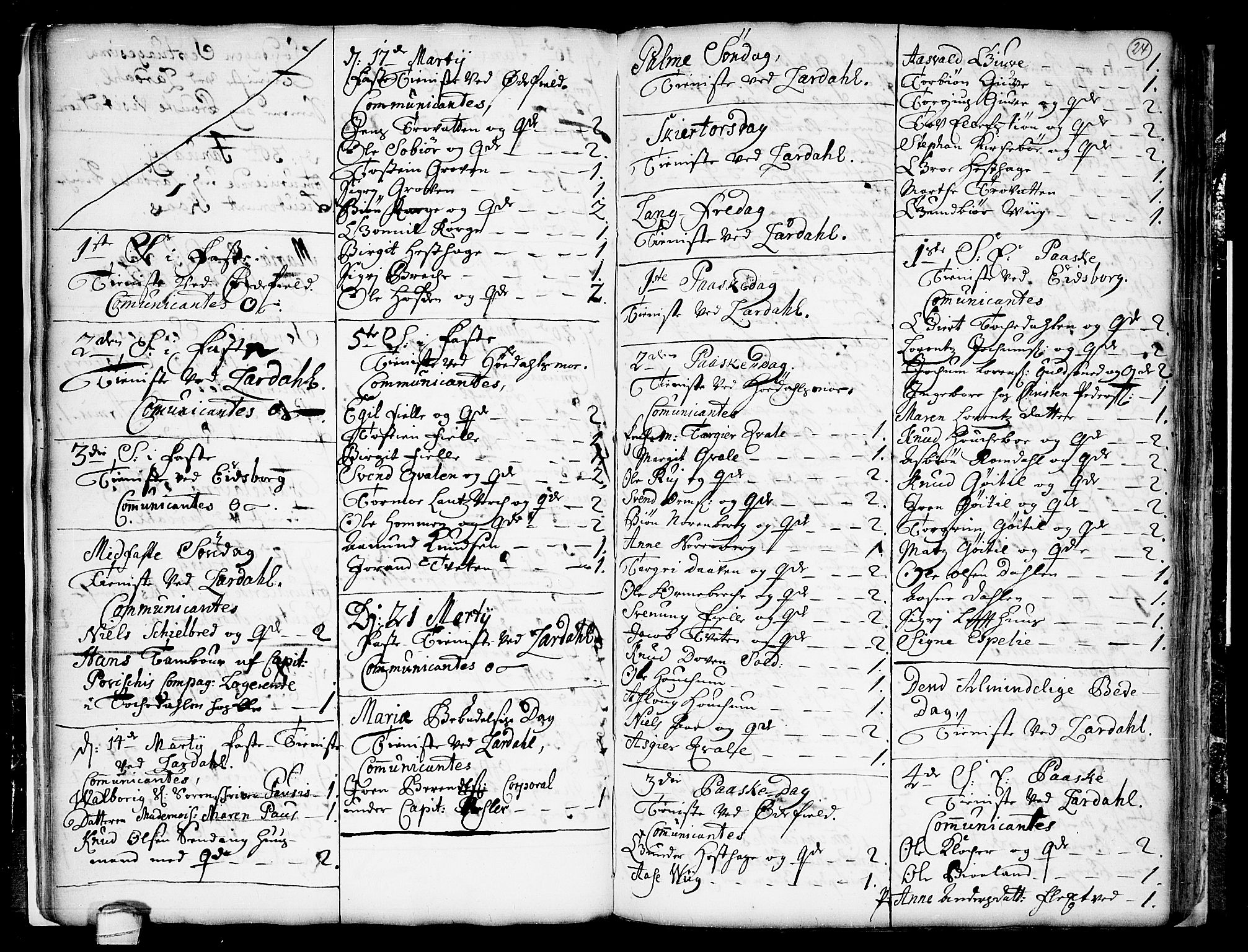 Lårdal kirkebøker, SAKO/A-284/F/Fa/L0001: Parish register (official) no. I 1, 1721-1734, p. 24