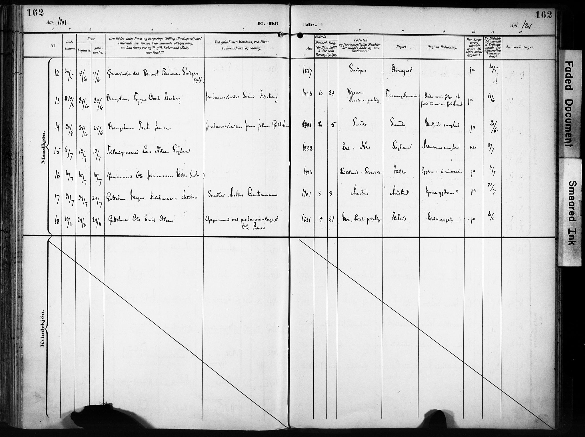 Flekkefjord sokneprestkontor, AV/SAK-1111-0012/F/Fa/Fac/L0009: Parish register (official) no. A 9, 1899-1909, p. 162