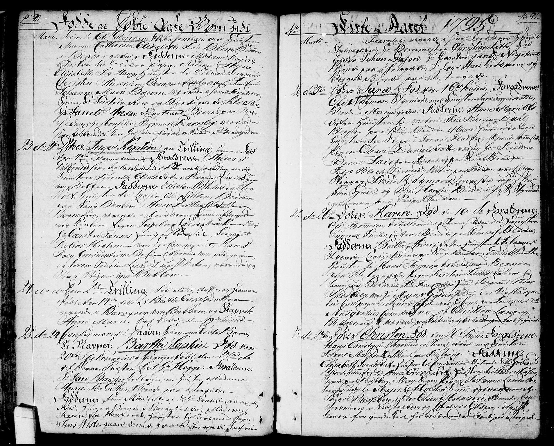 Halden prestekontor Kirkebøker, SAO/A-10909/F/Fa/L0002: Parish register (official) no. I 2, 1792-1812, p. 90-91