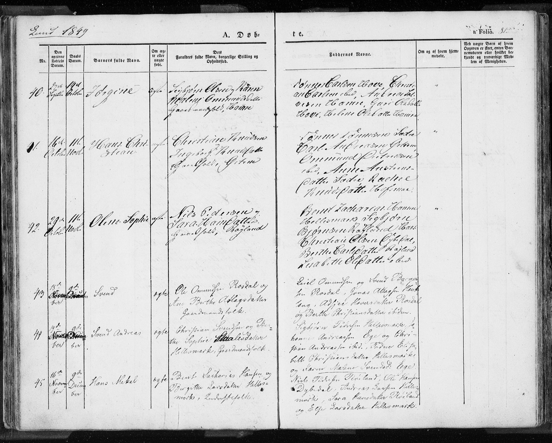 Lund sokneprestkontor, AV/SAST-A-101809/S06/L0007: Parish register (official) no. A 7.1, 1833-1854, p. 81