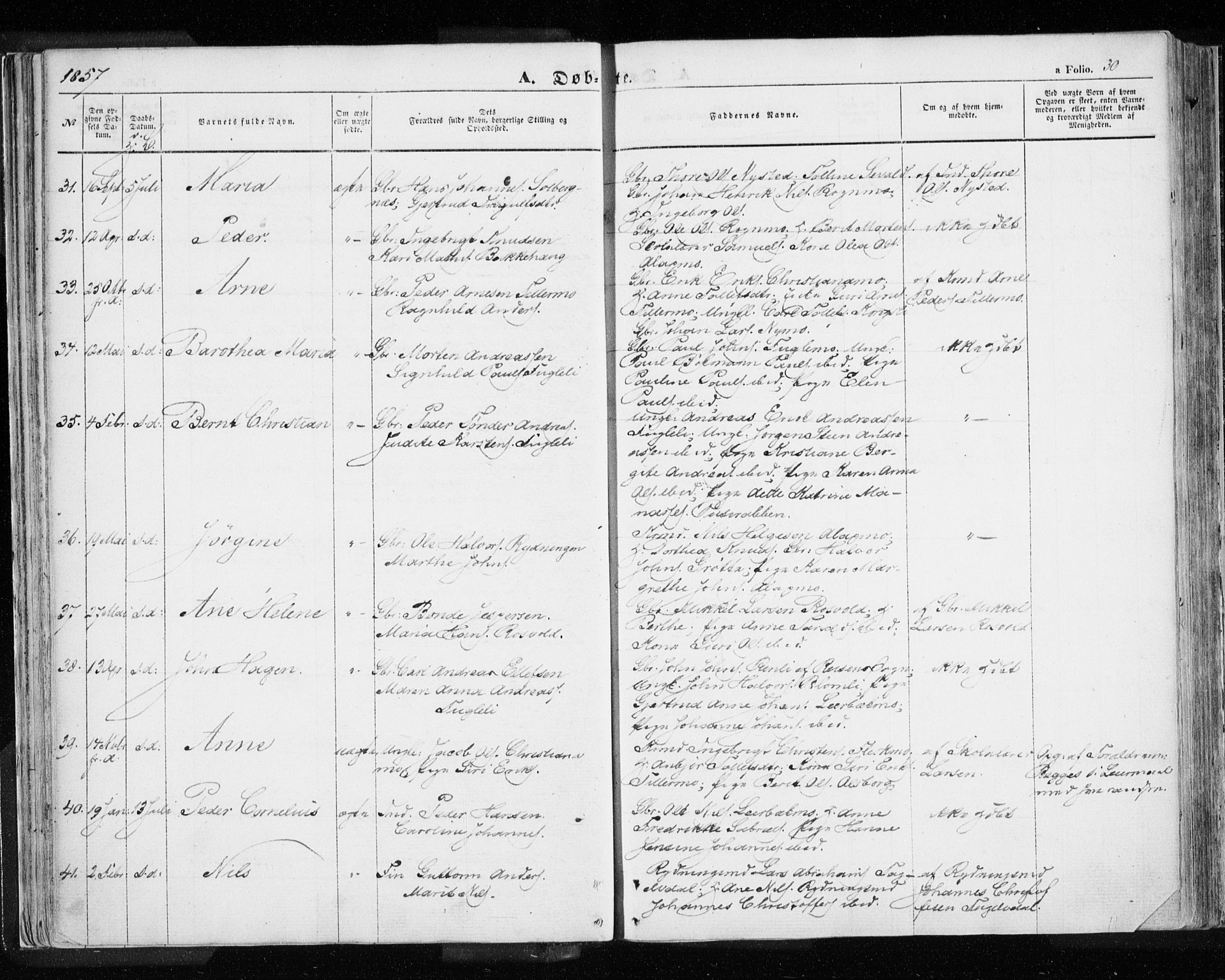 Målselv sokneprestembete, SATØ/S-1311/G/Ga/Gaa/L0003kirke: Parish register (official) no. 3, 1853-1863, p. 30