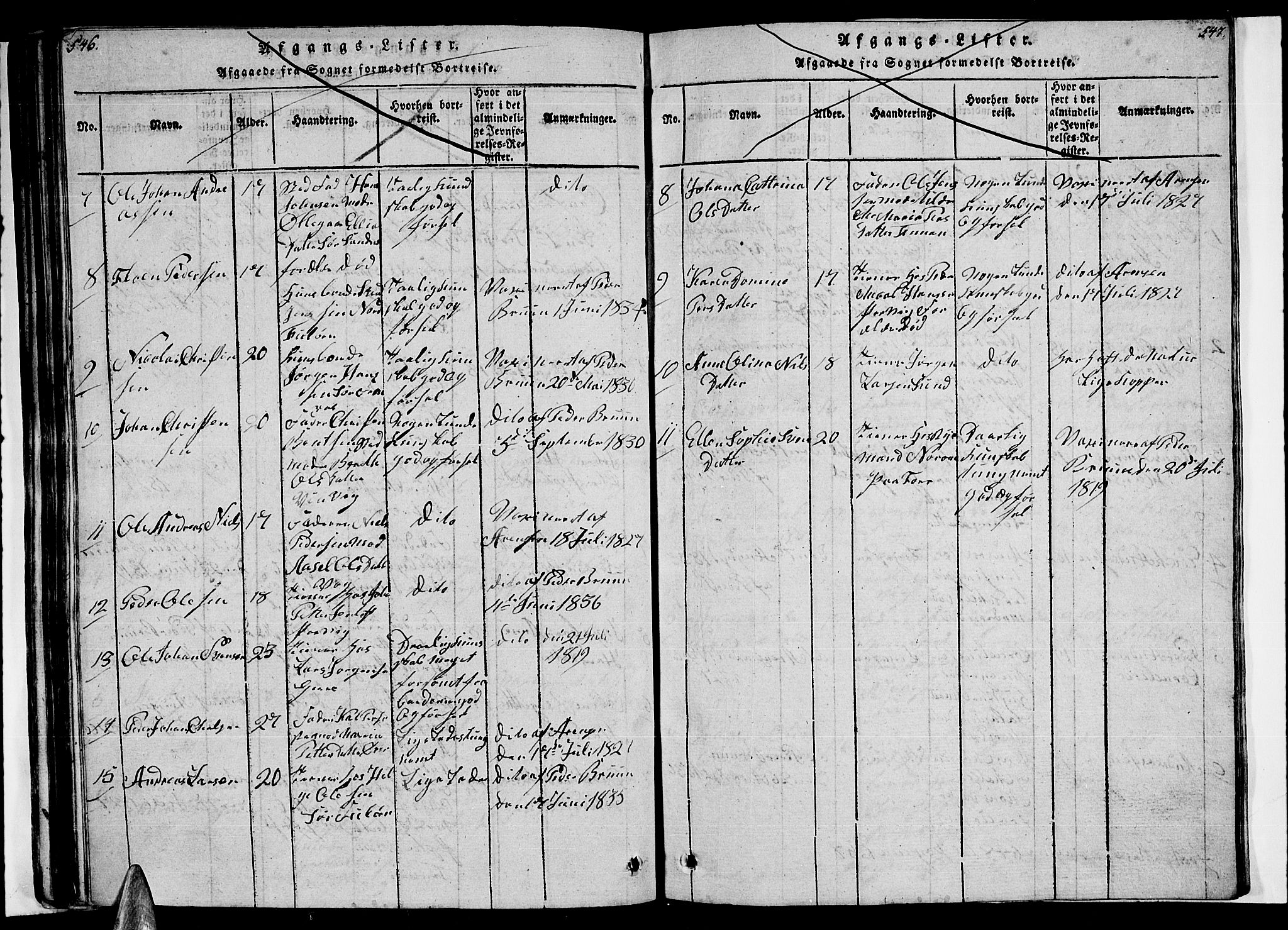 Ministerialprotokoller, klokkerbøker og fødselsregistre - Nordland, AV/SAT-A-1459/805/L0105: Parish register (copy) no. 805C01, 1820-1839, p. 546-547