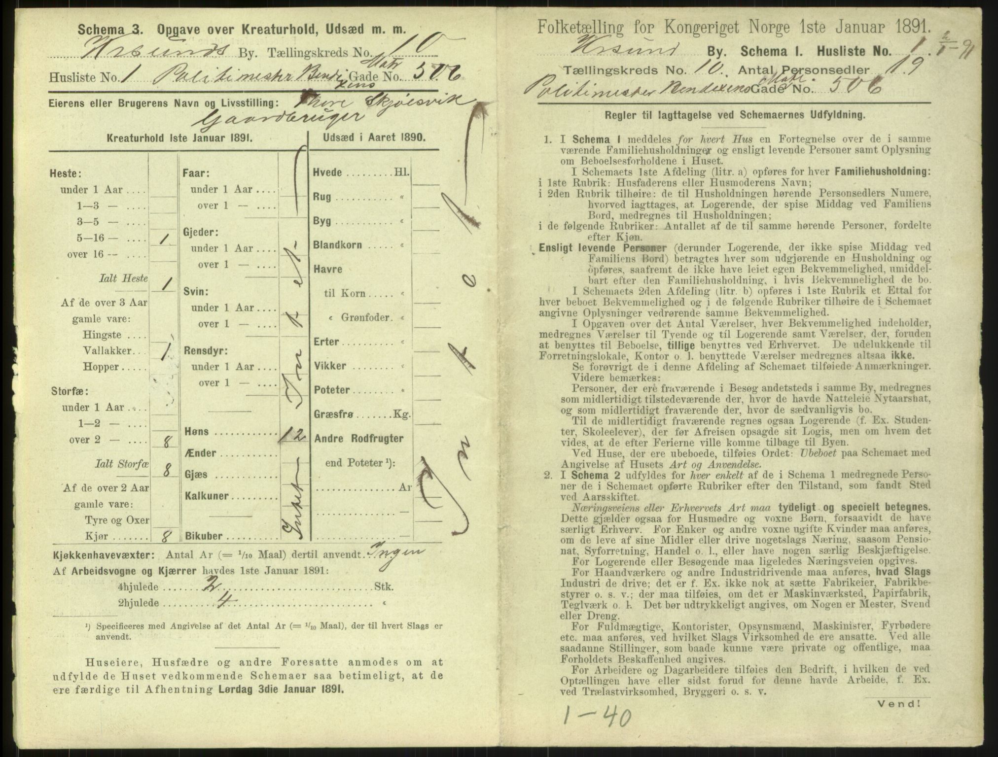 RA, 1891 census for 1503 Kristiansund, 1891, p. 1056