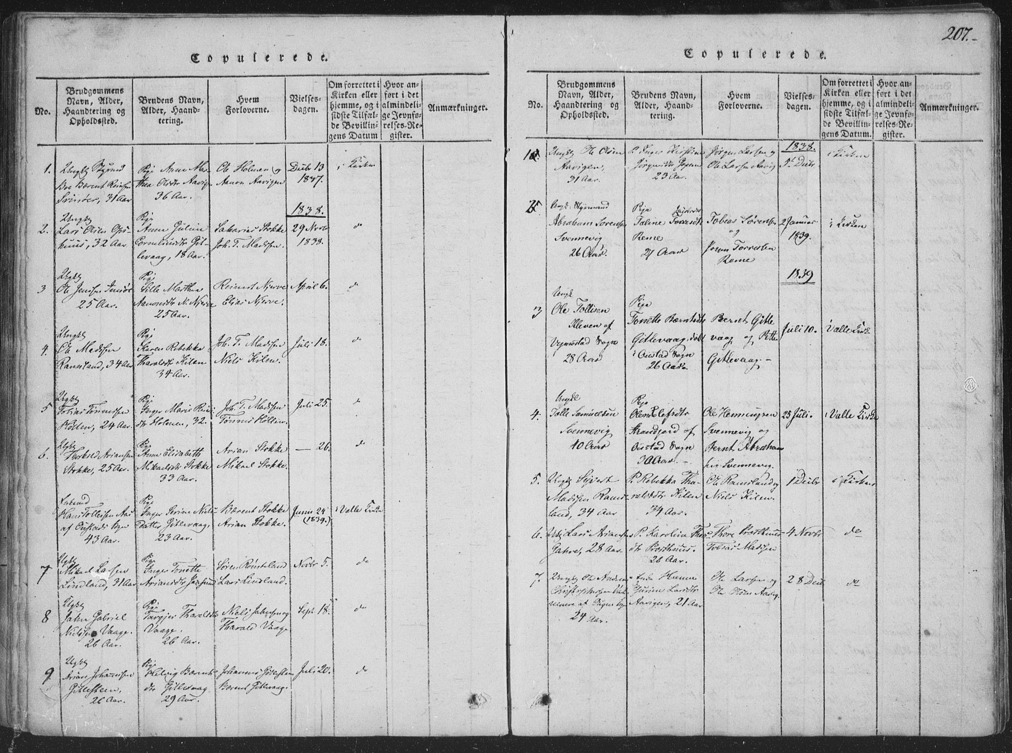 Sør-Audnedal sokneprestkontor, AV/SAK-1111-0039/F/Fa/Faa/L0001: Parish register (official) no. A 1, 1816-1848, p. 207