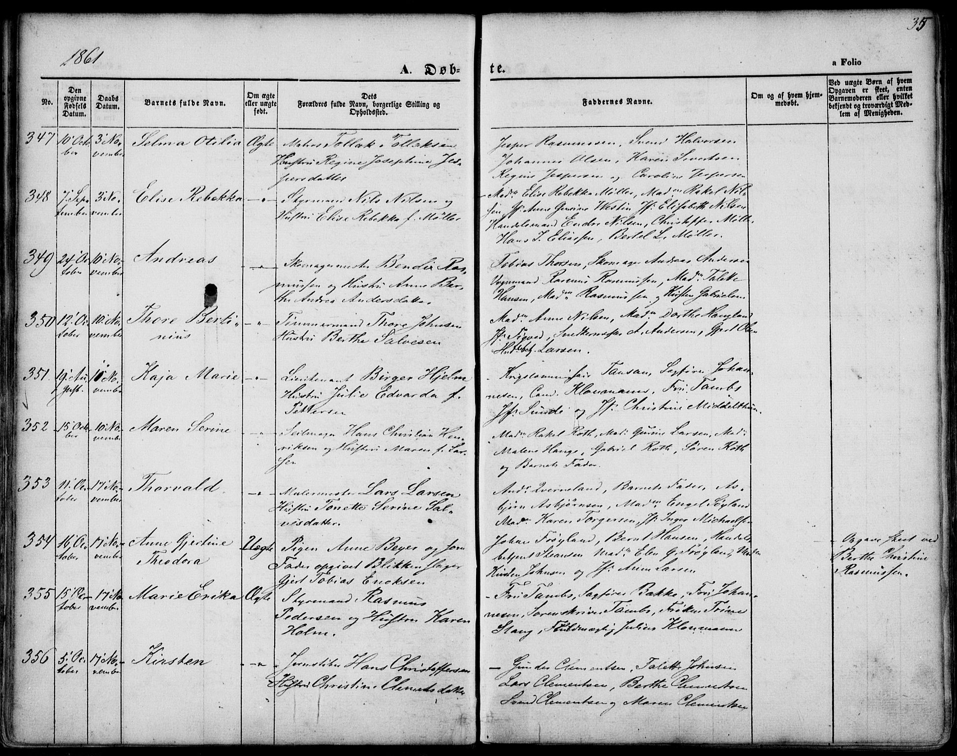 St. Petri sokneprestkontor, AV/SAST-A-101813/001/30/30BA/L0001: Parish register (official) no. A 1, 1861-1868, p. 35